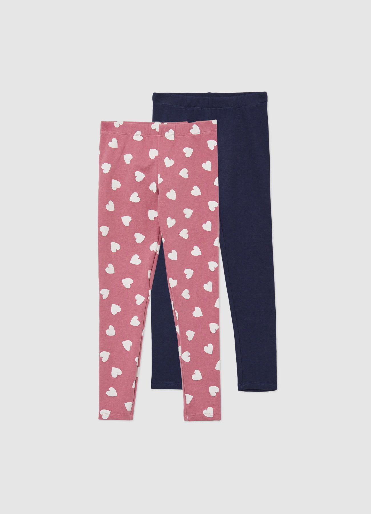 Pack 2 leggings fantasia e tinta unita