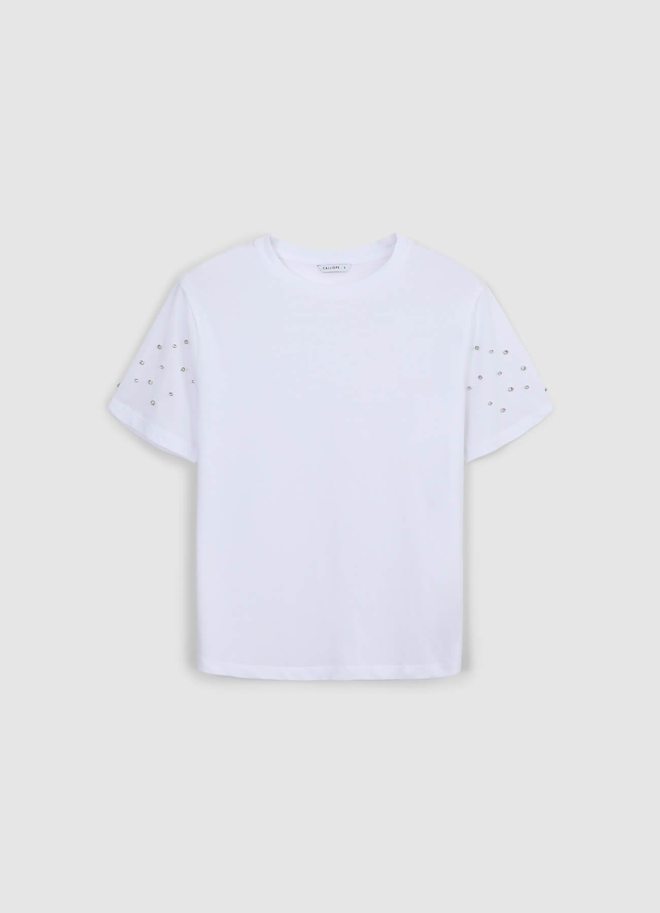 T-shirt maniche strass
