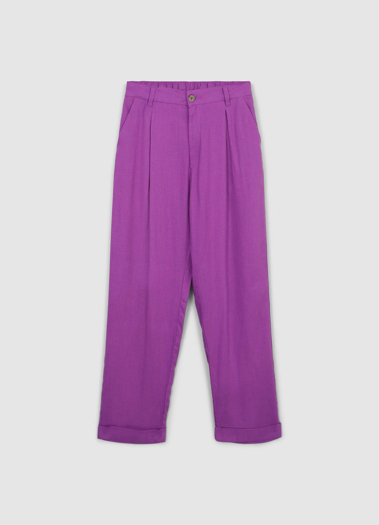 Pantaloni tasche alla francese misto lino