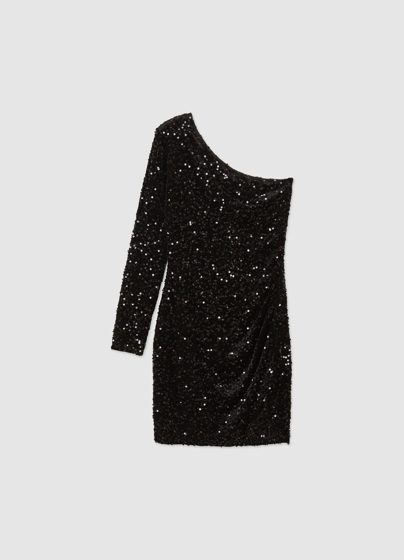 Abito monospalla paillettes