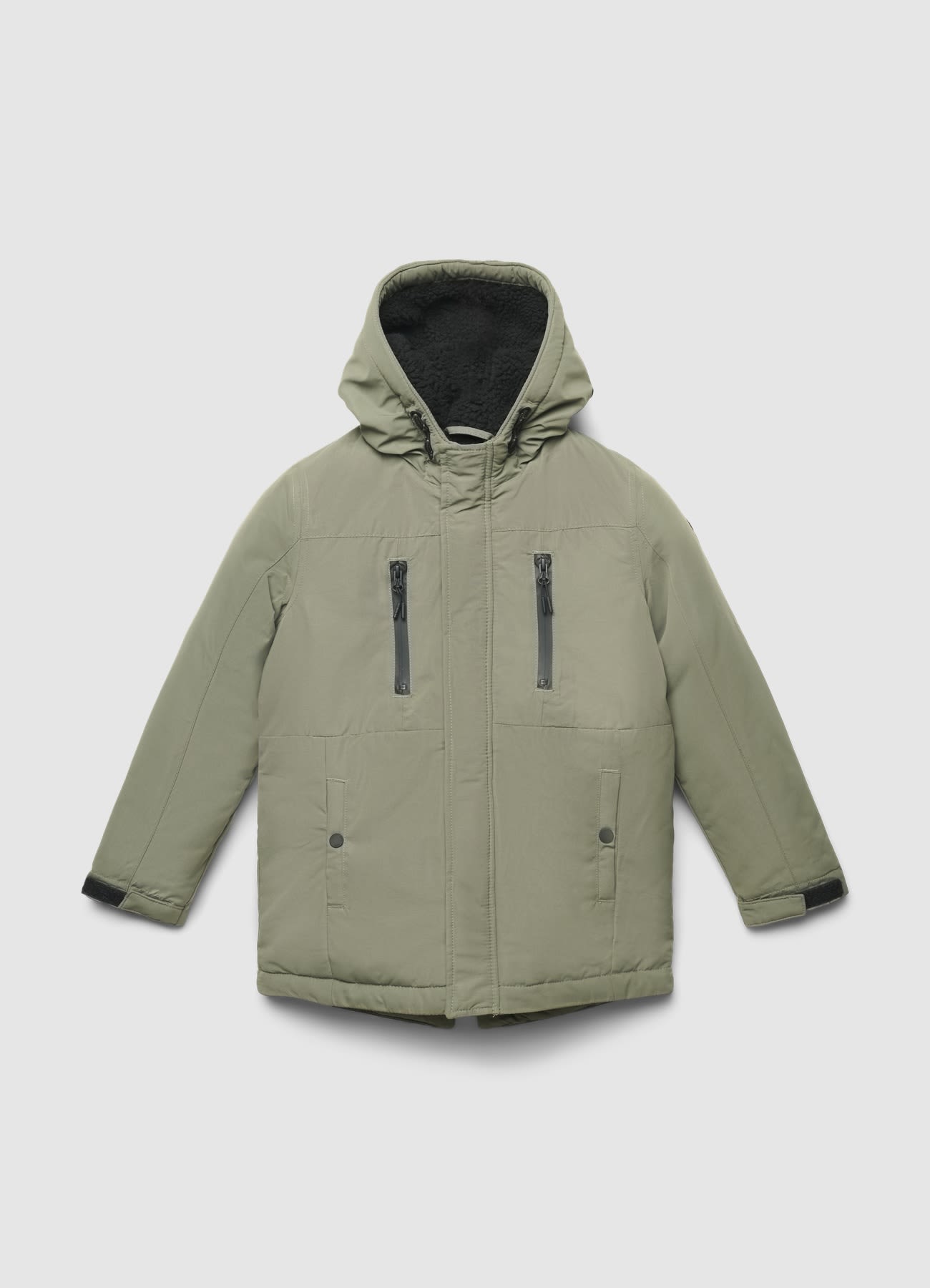 Parka con cappuccio e sherpa interno
