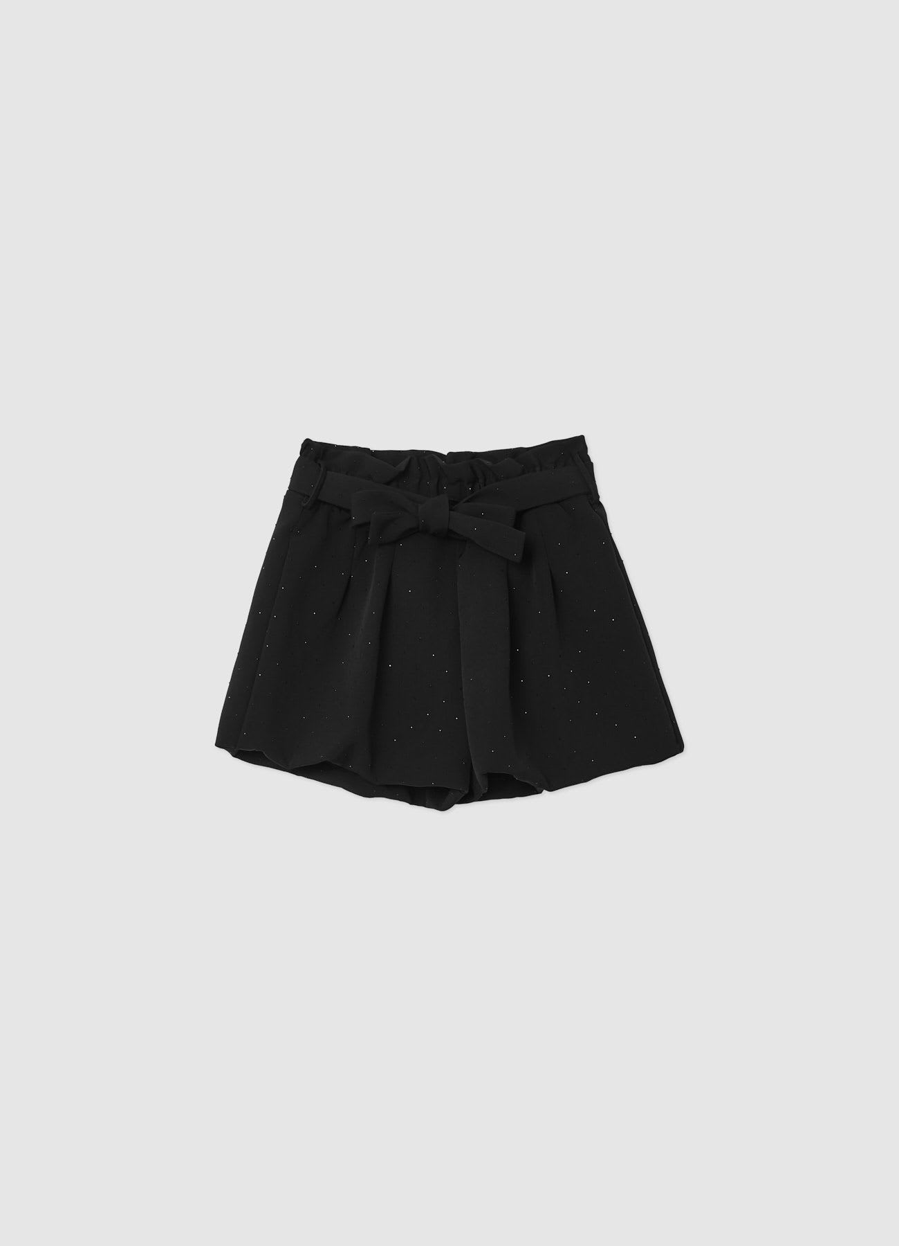 Shorts con cintura e strass