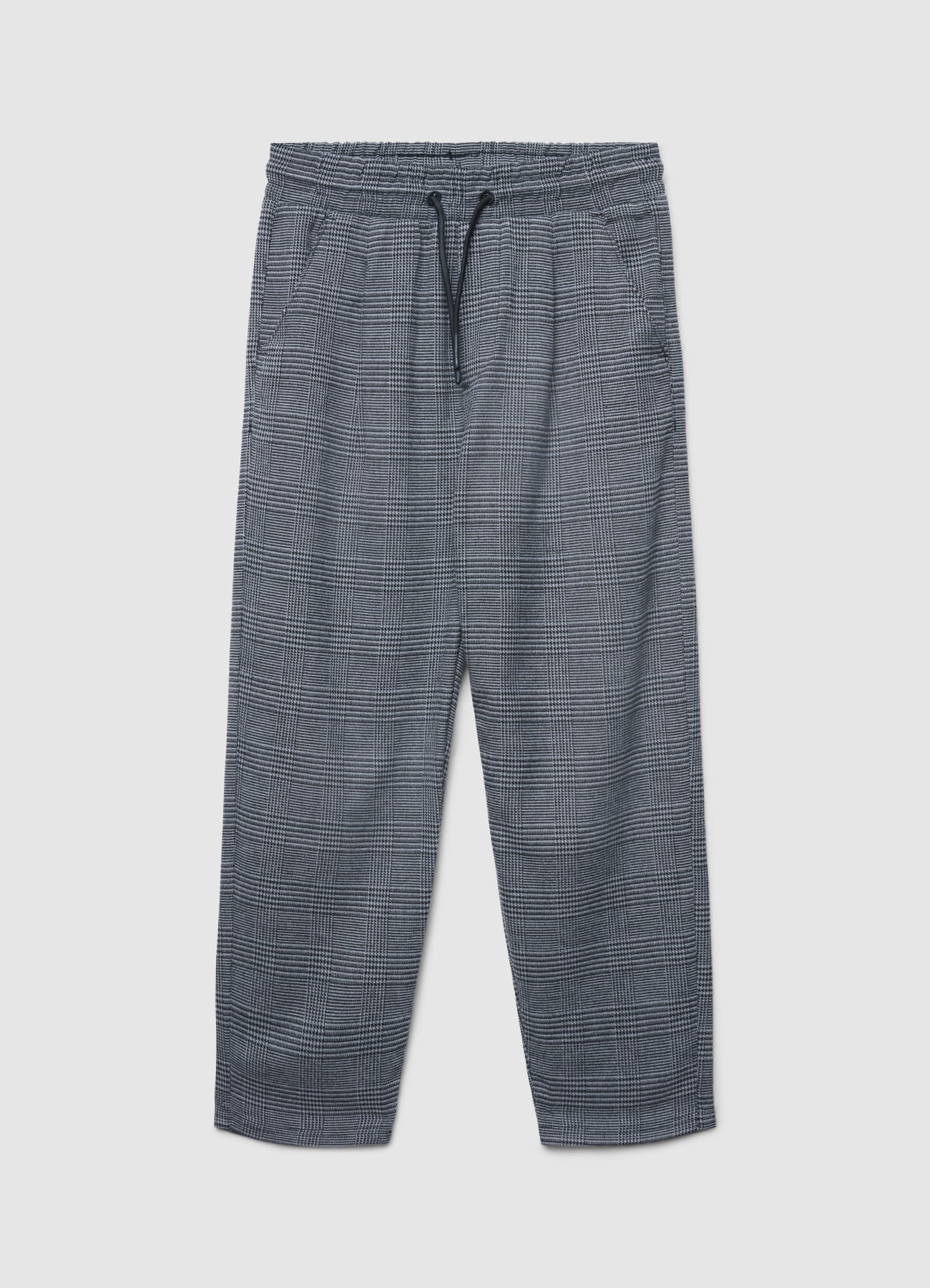 Pantaloni jogger a quadri con coulisse