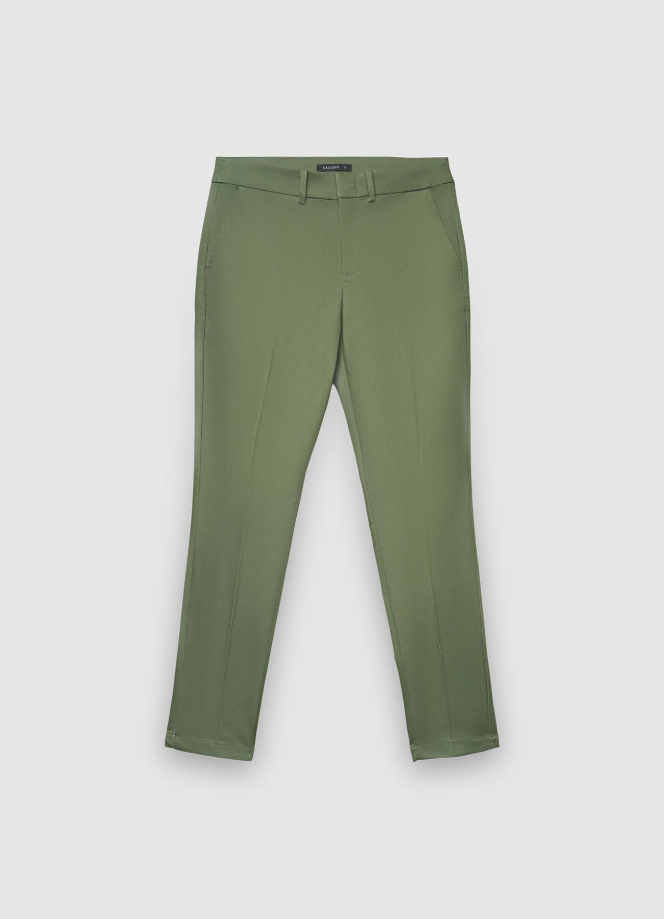Pantaloni a sigaretta in rasatello di cotone