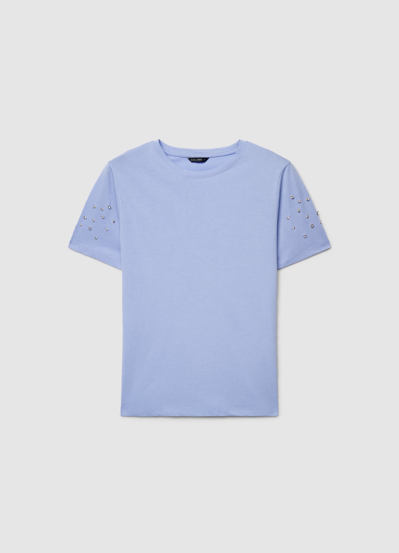 T-shirt con maniche strass