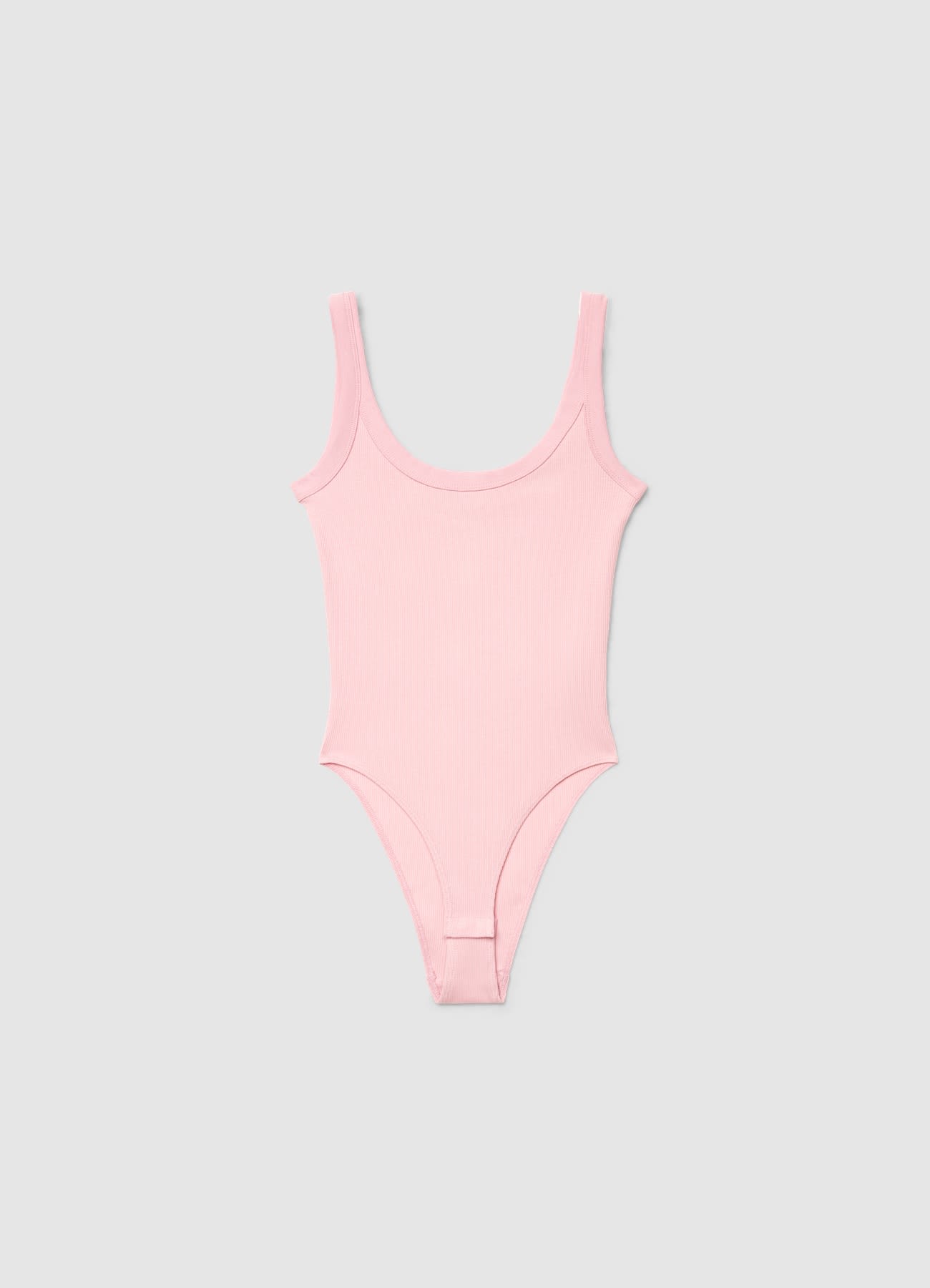 Body a costine con scollo ampio