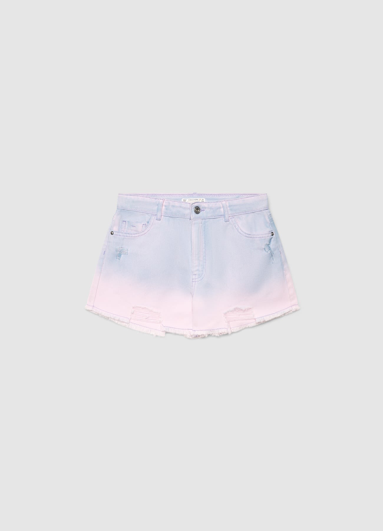 Shorts mom fit sfumati con strappi