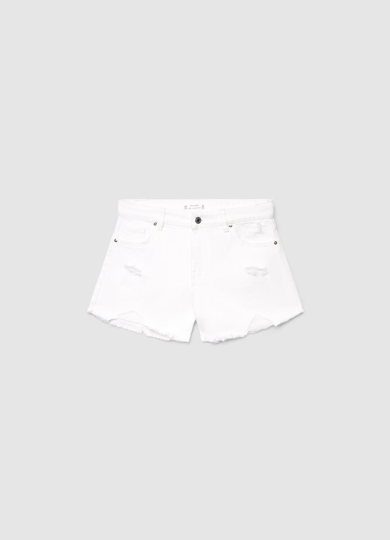 Shorts mom fit con strappi e orlo sfrangiato