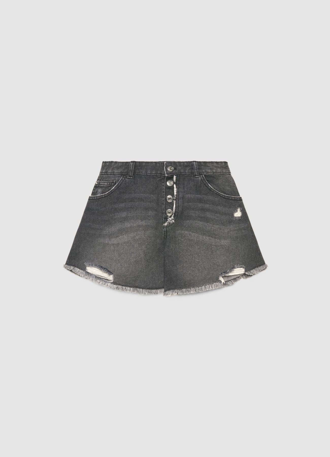 Jeans shorts mom fit con strappi