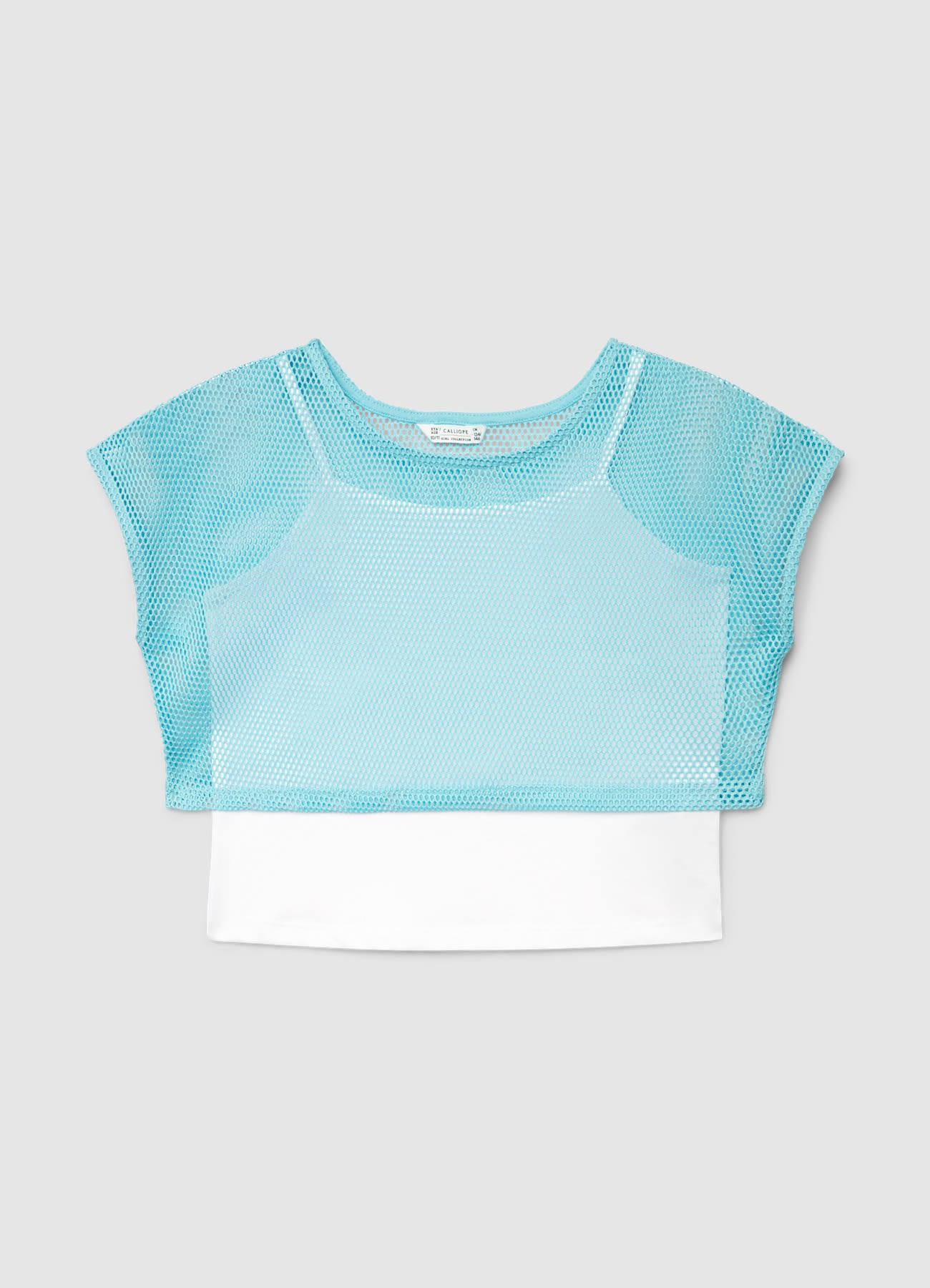 T-shirt doppio strato con inserti a rete
