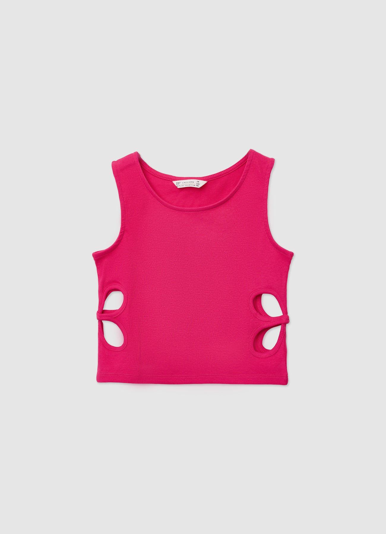Top crop con cut-out laterali a tinta unita