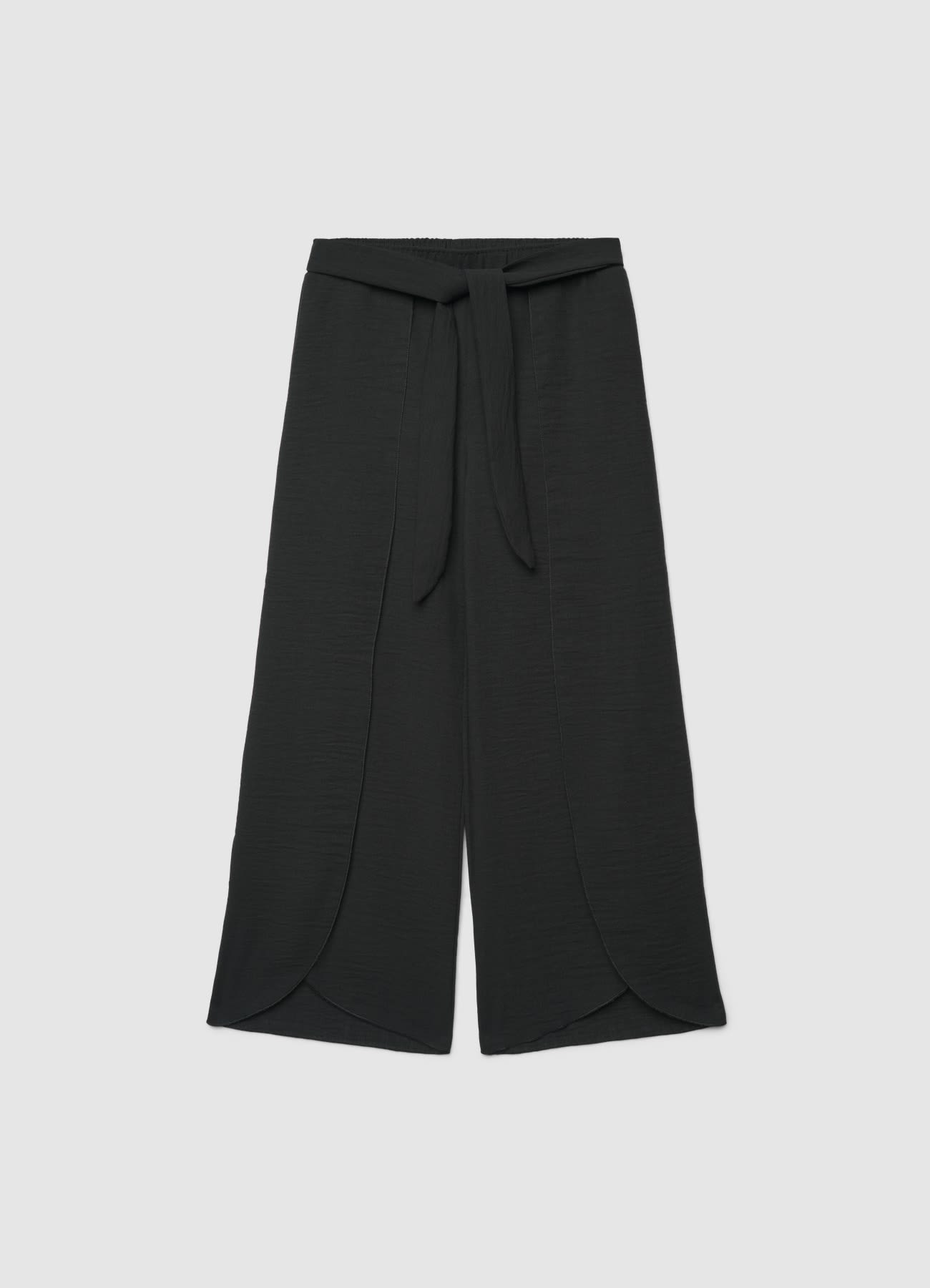 Pantaloni palazzo con cintura e vita elasticizzata