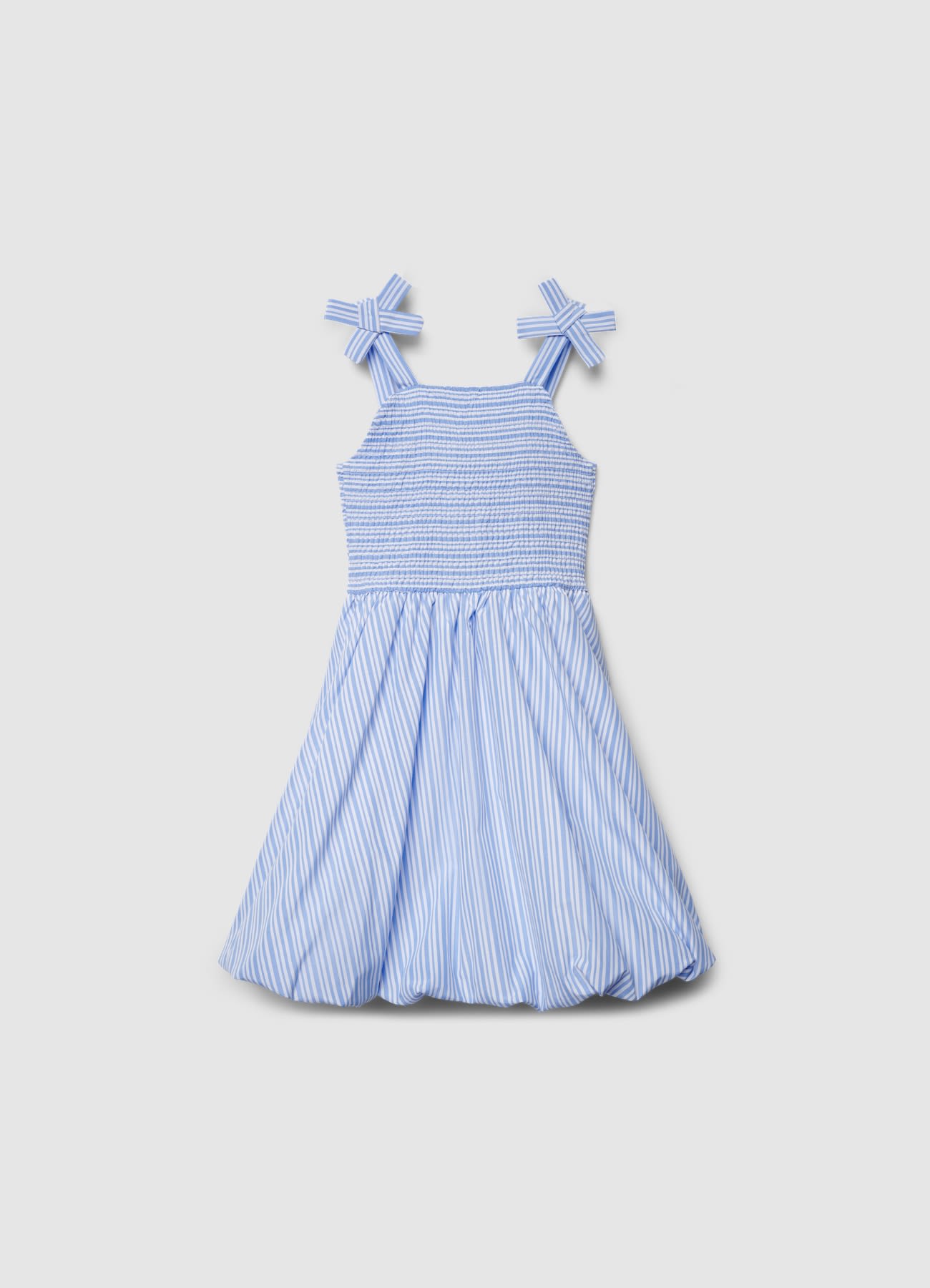 Vestito con spalline annodate e corpetto arricciato