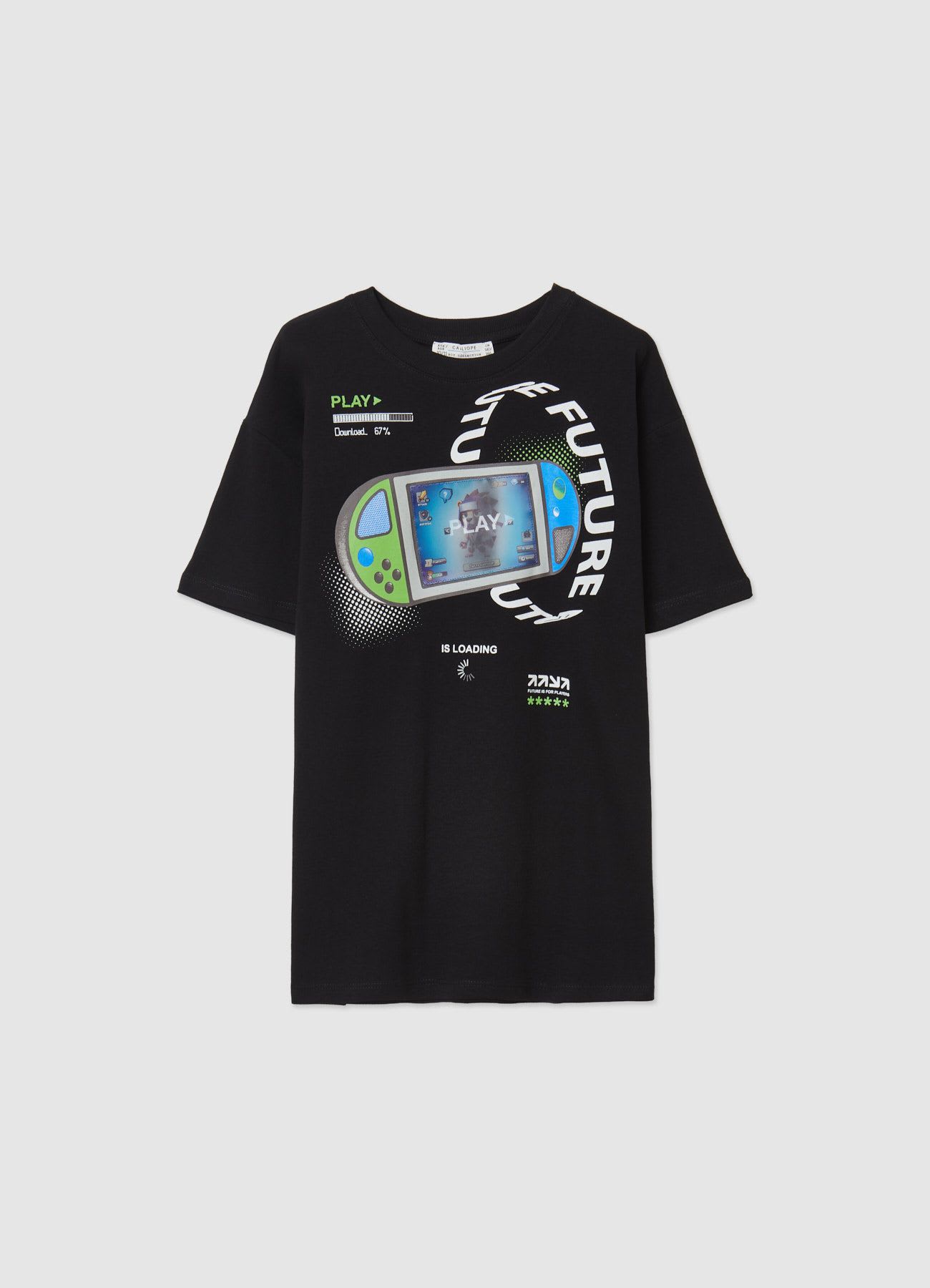 T-shirt oversize con stampa videogame