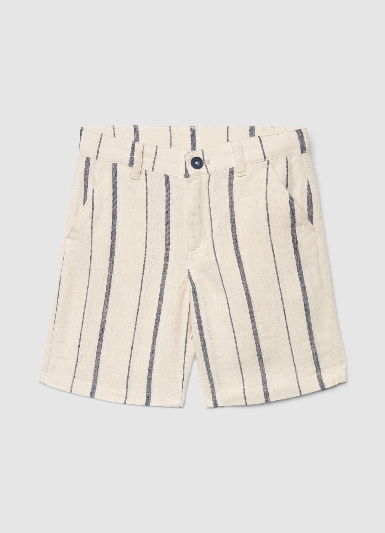 Pantaloncini a righe misto lino