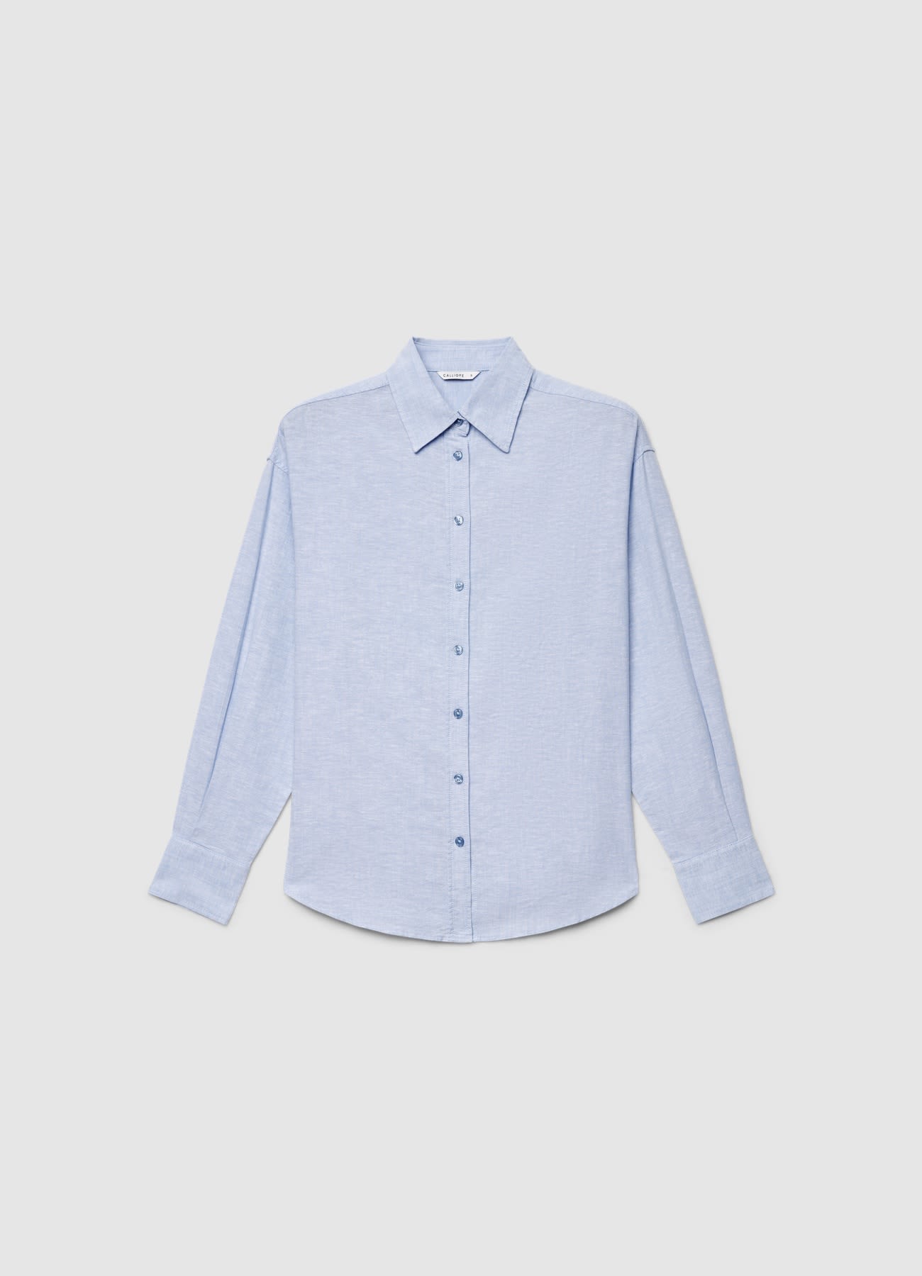 Camicia basic a tinta unita misto lino