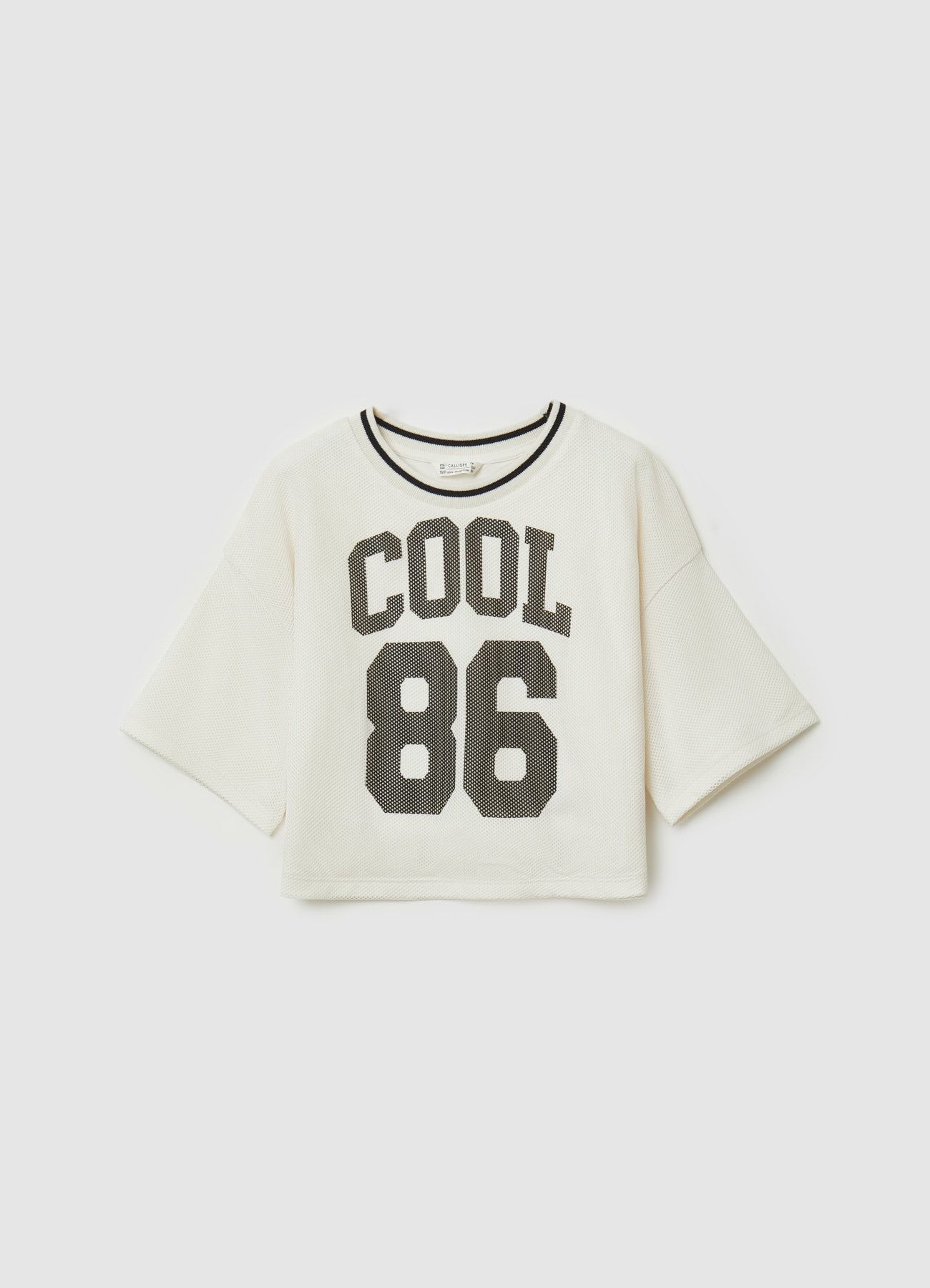 T-shirt crop con stampa numero