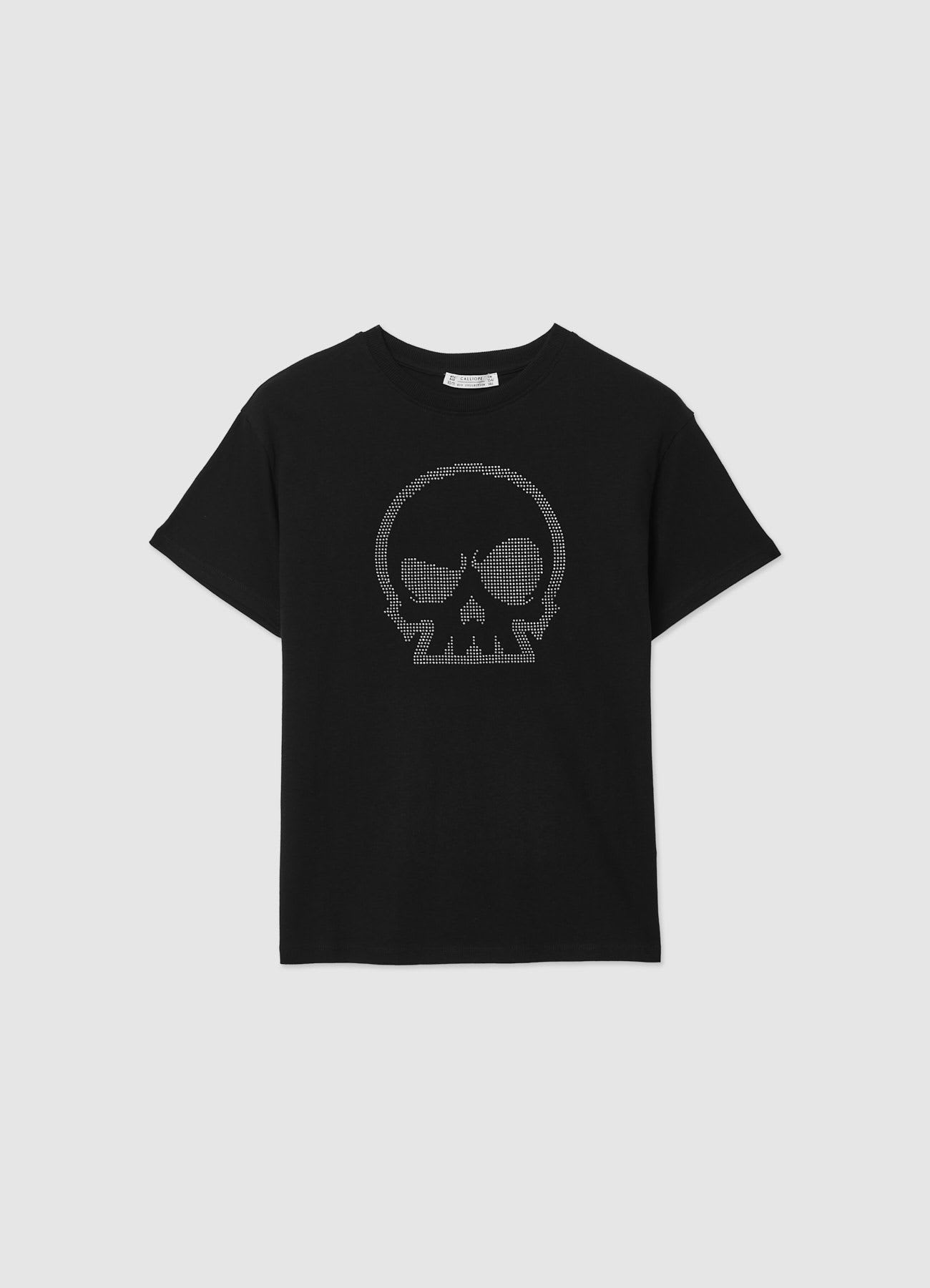 T-shirt con borchie teschio