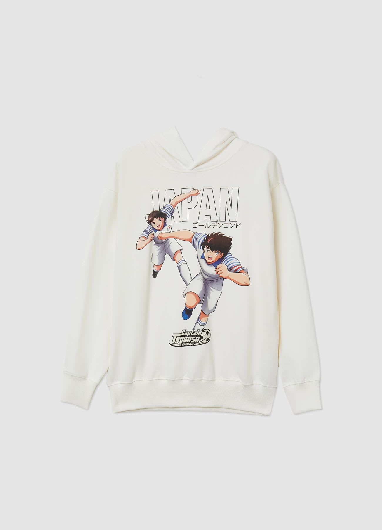 Felpa over con cappuccio e stampa Captain Tsubasa