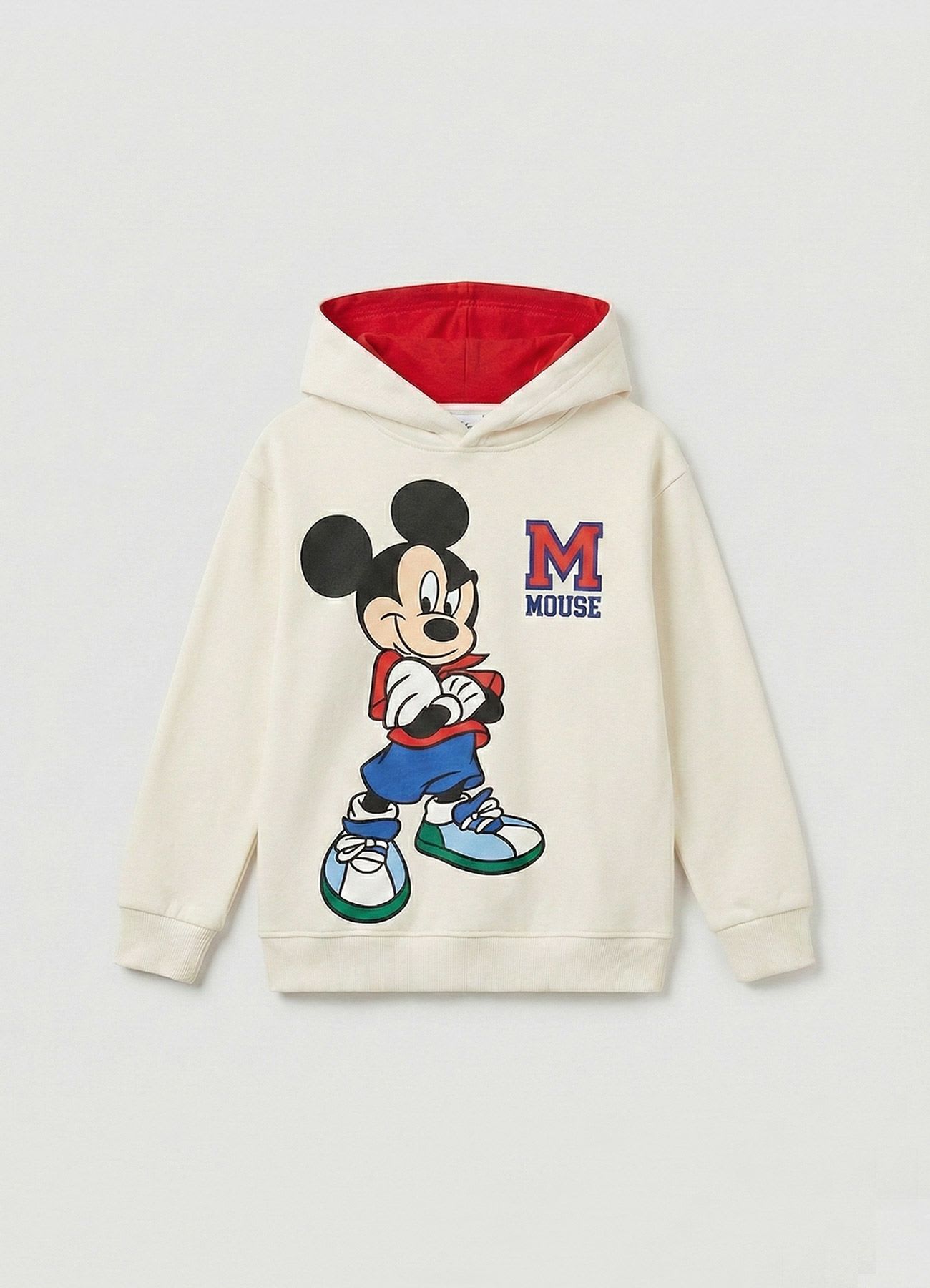 Felpa con cappuccio e stampa Mickey Mouse