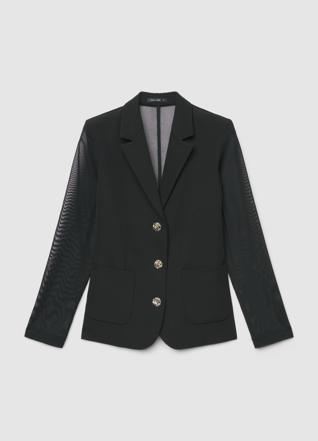 Giacca monopetto con maniche in tulle