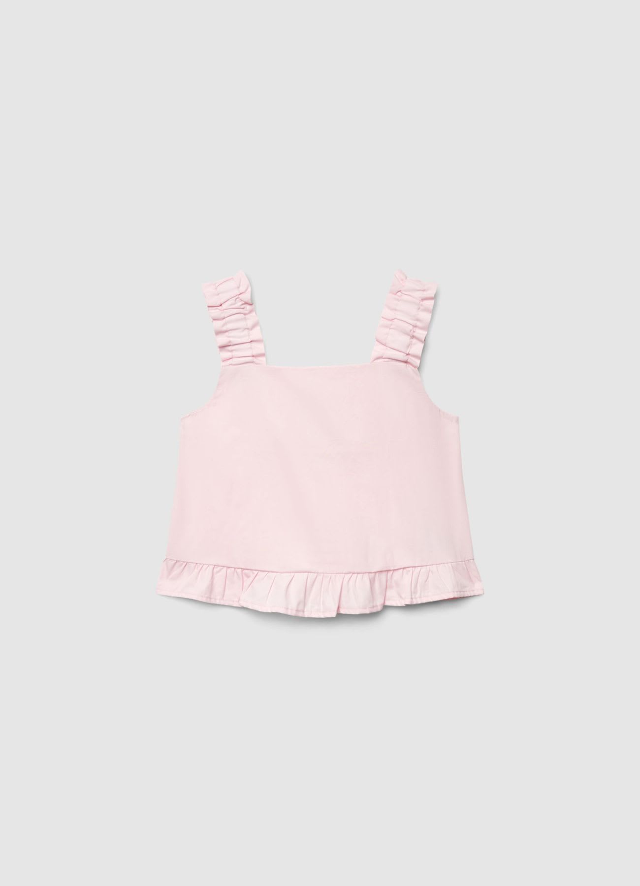 Top con spalline arricciate e fiocco
