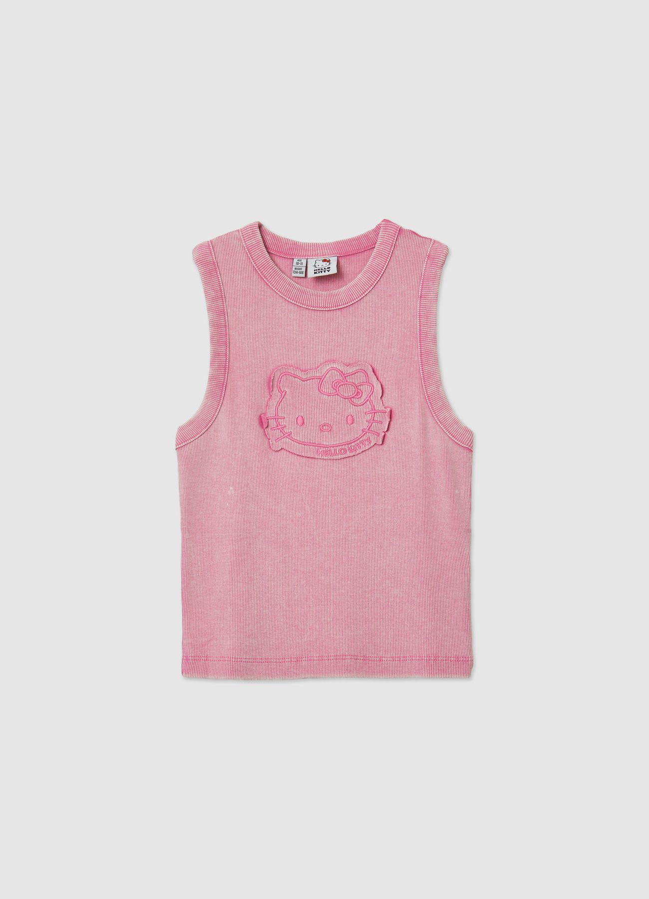 Top a costine con ricamo Hello Kitty