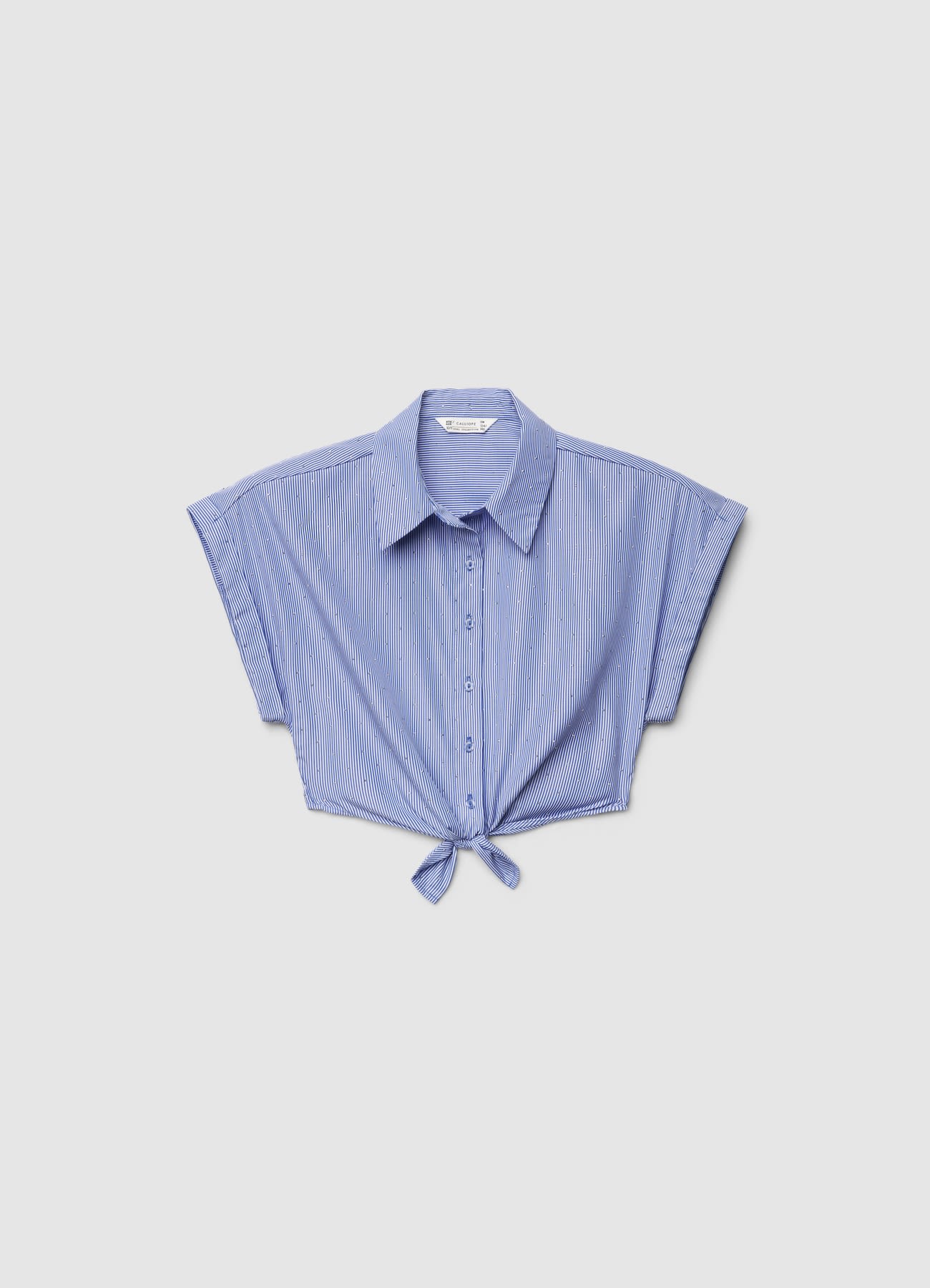 Camicia a righe con strass e nodo
