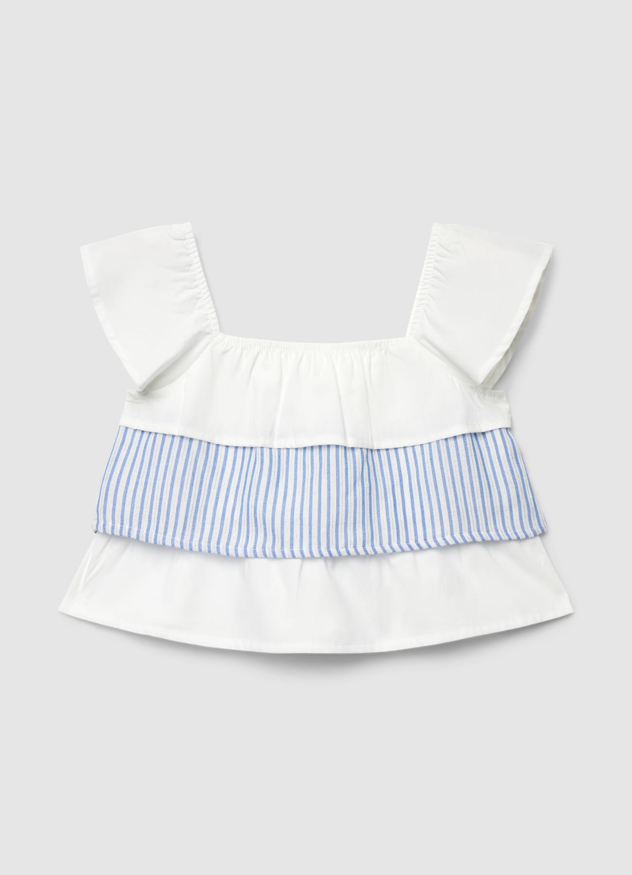 Blusa con balze a righe