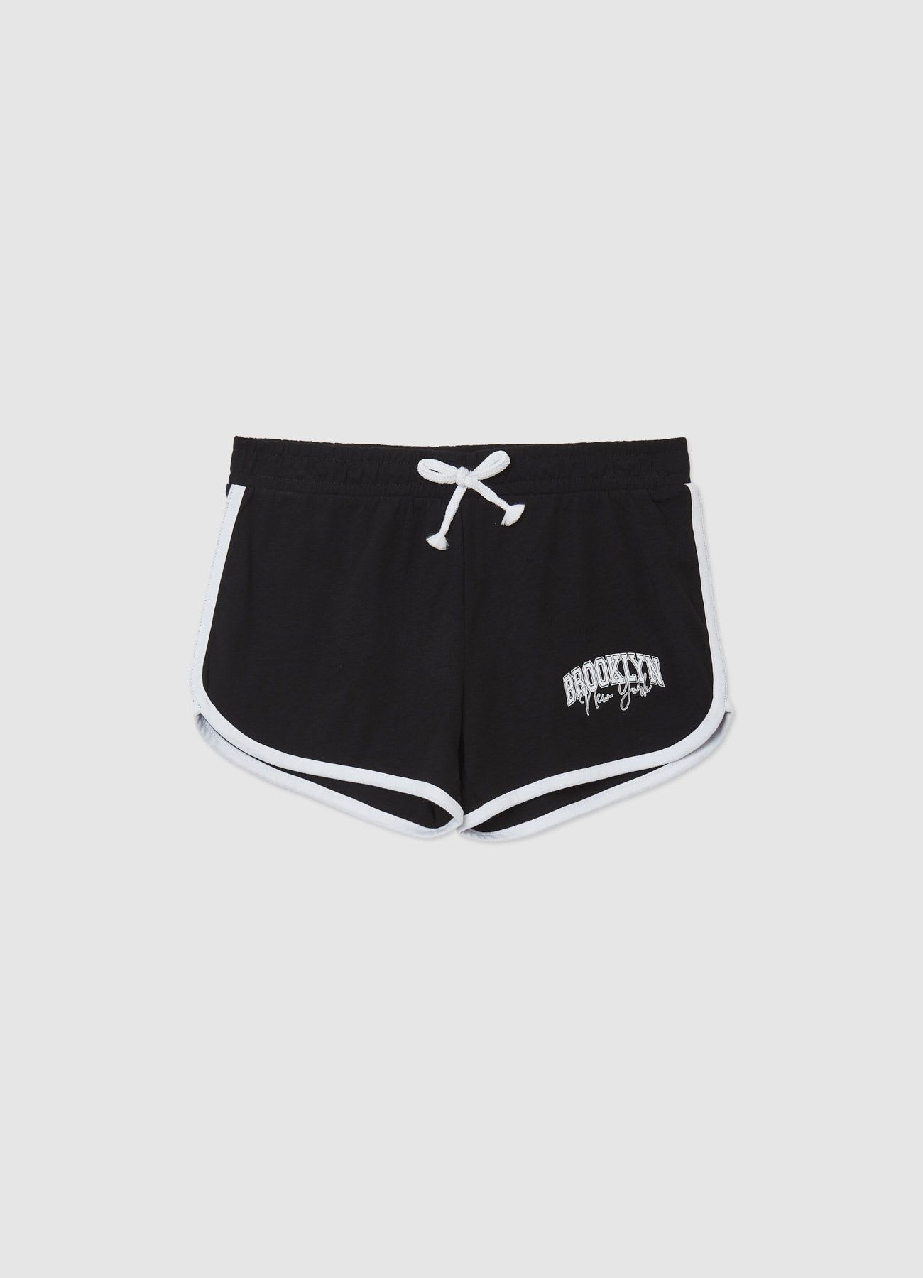 Shorts ginnici con profili e scritta