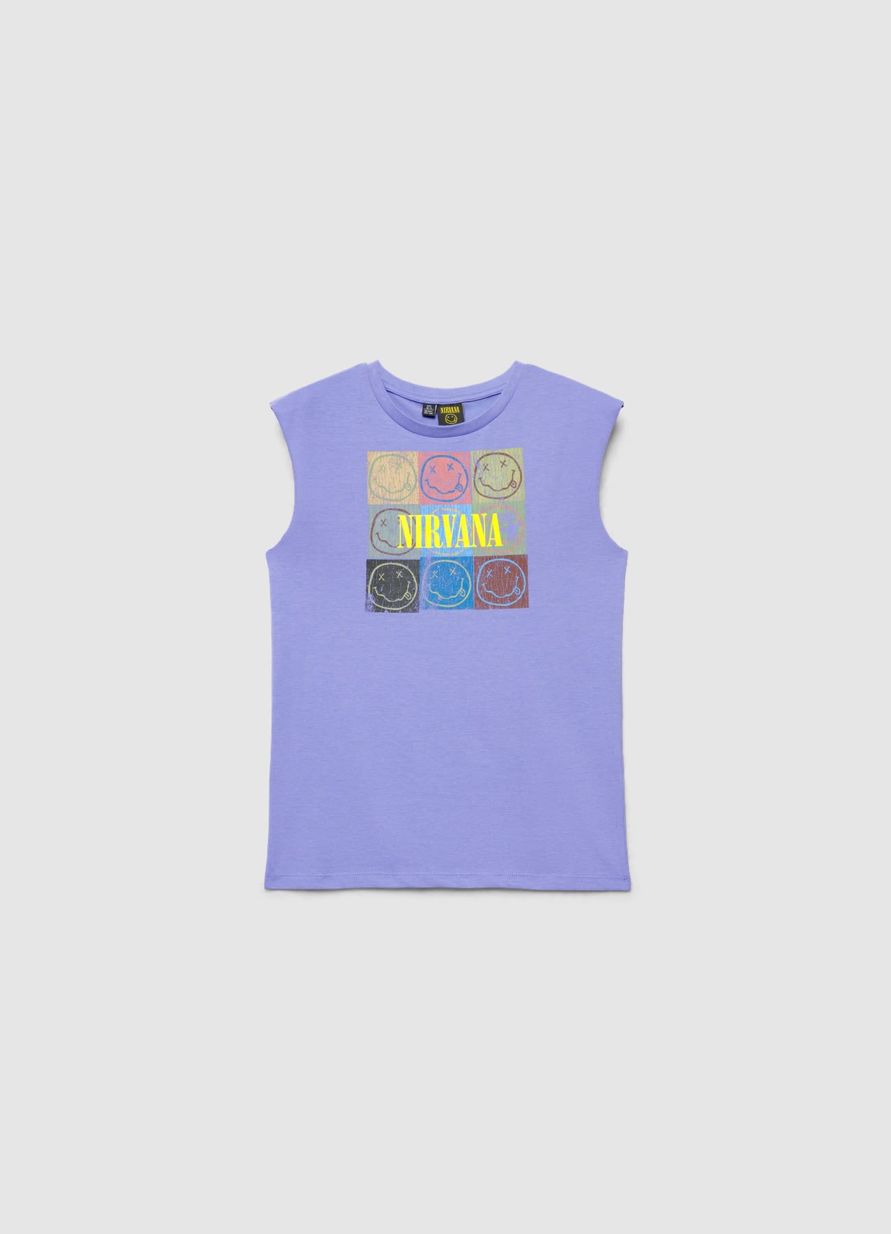Canotta oversize con stampa Nirvana