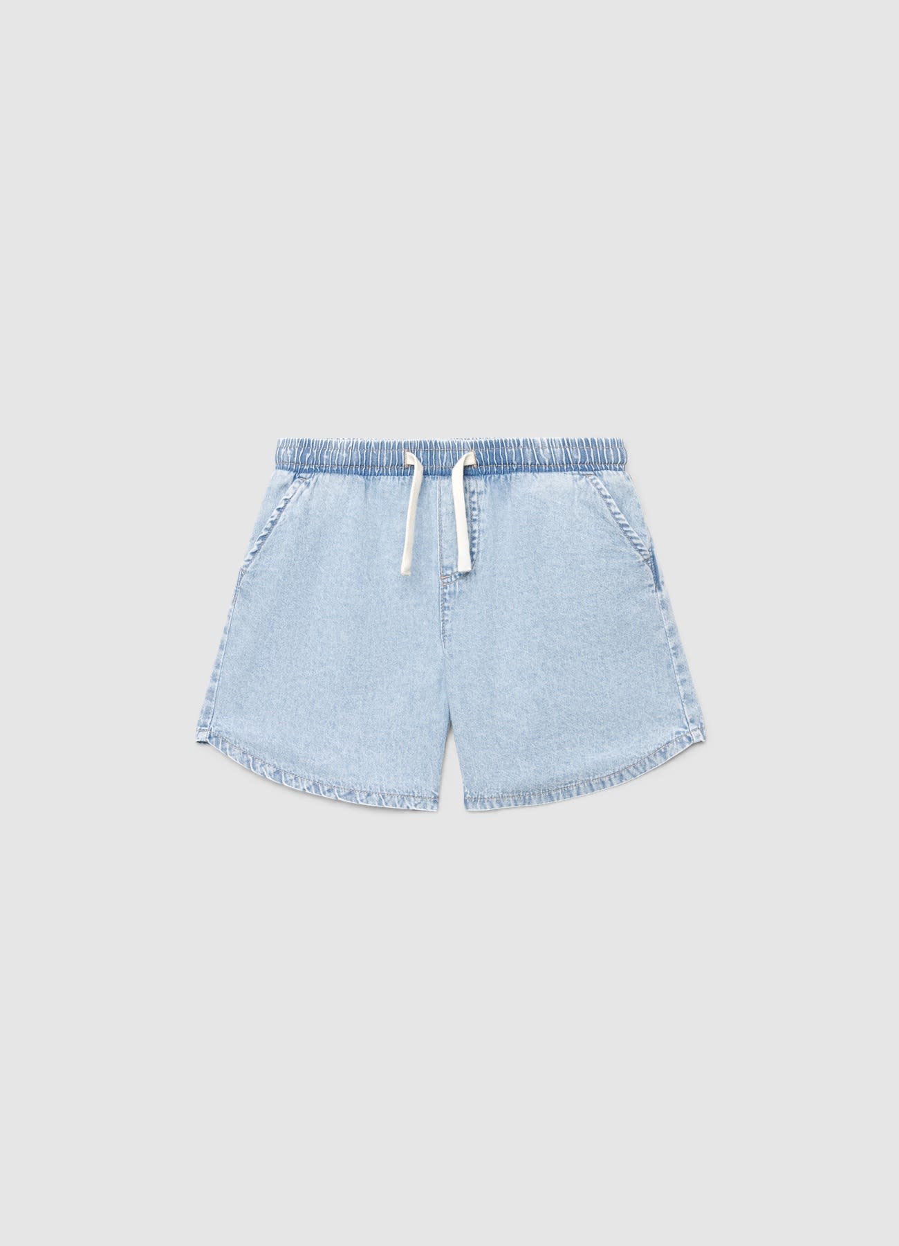 Pantaloncini jeans con coulisse e vita elasticizzata