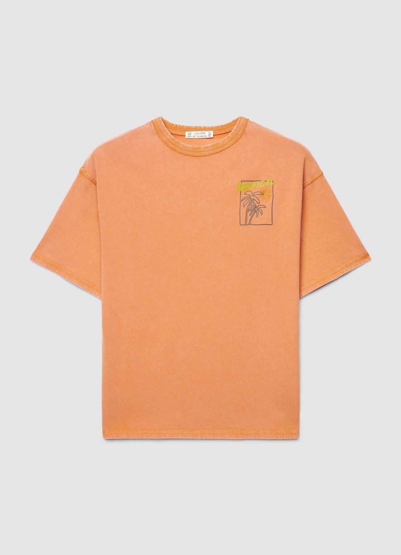 T-shirt over con stampa tropical