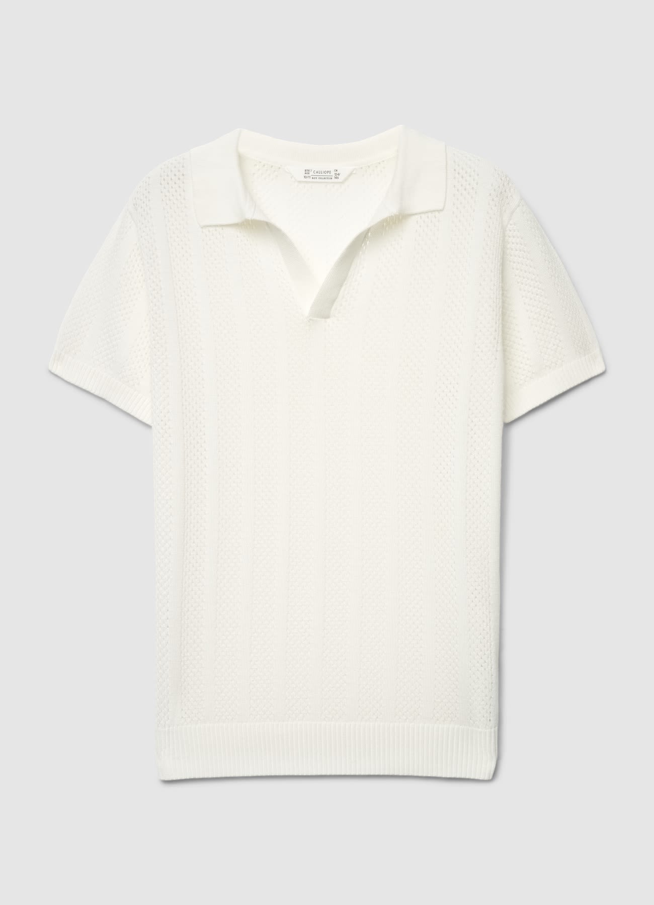 T-shirt polo in maglia traforata