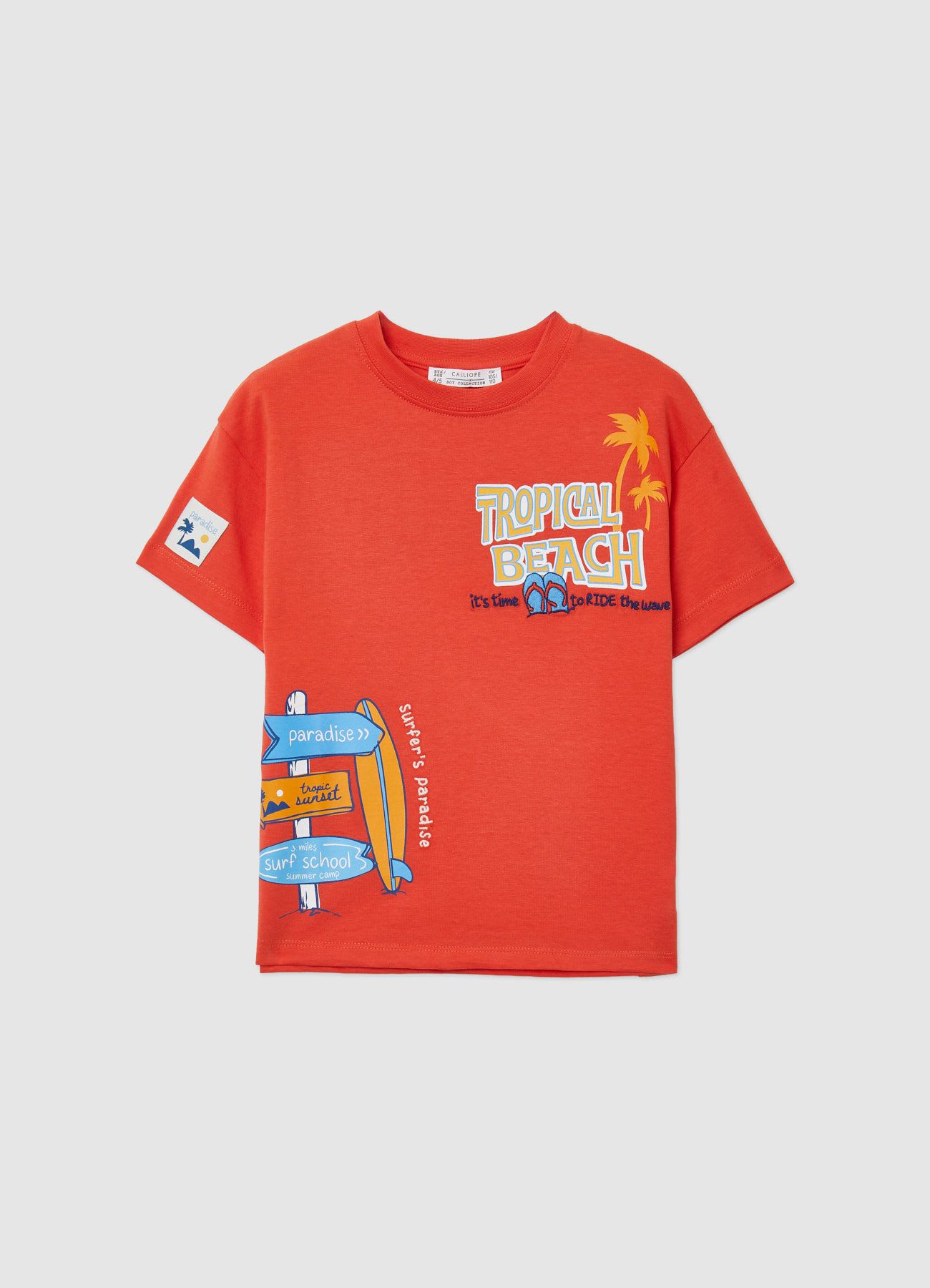 T-shirt over con stampa surf