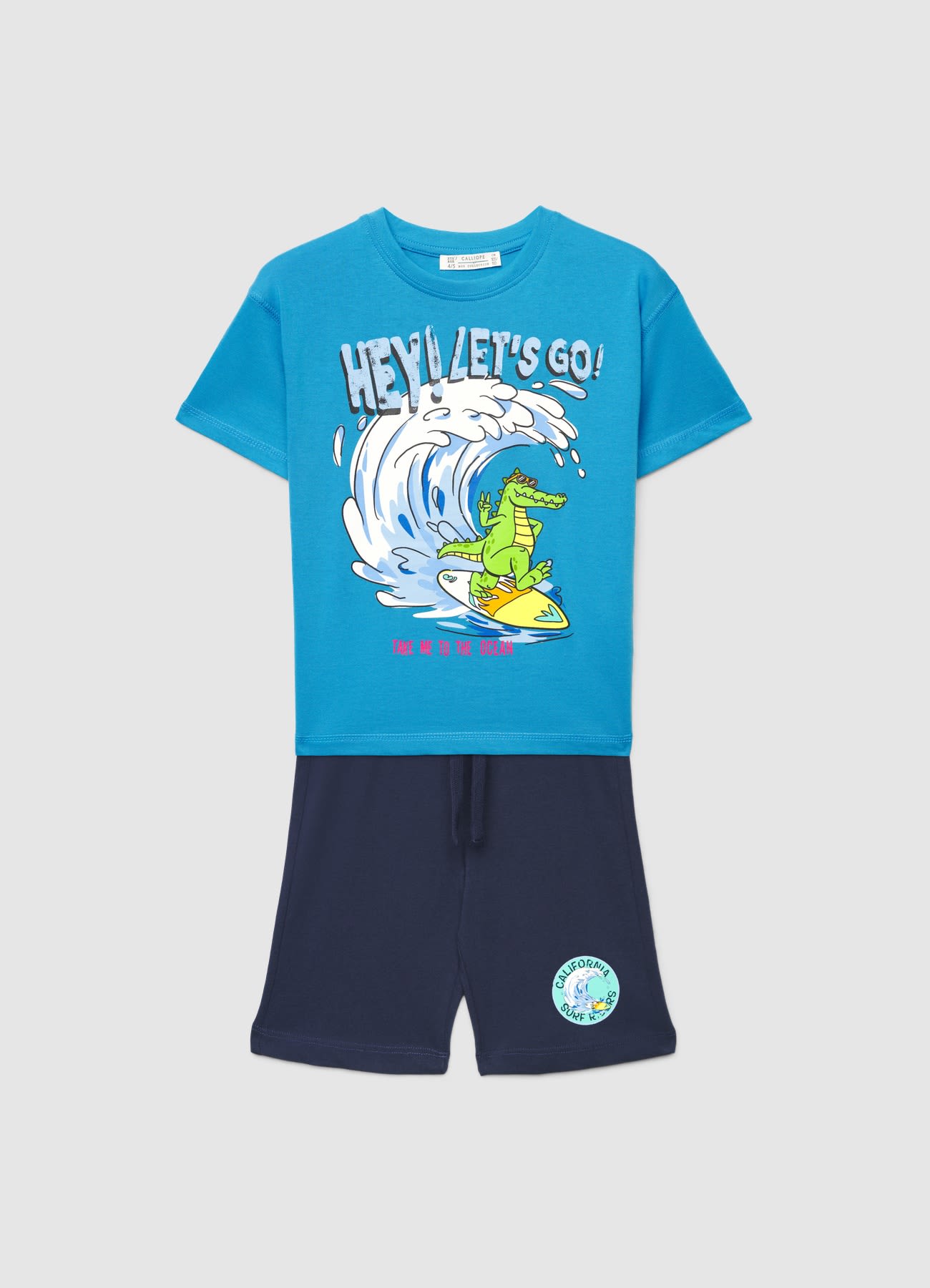 Set t-shirt e pantaloncini con stampa surf