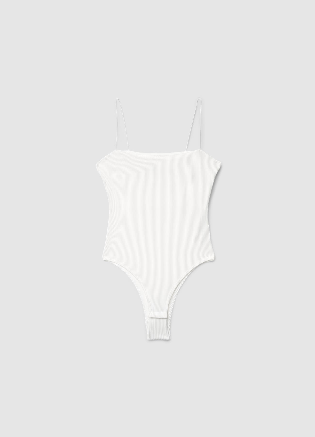 Body a costine con spalline sottili