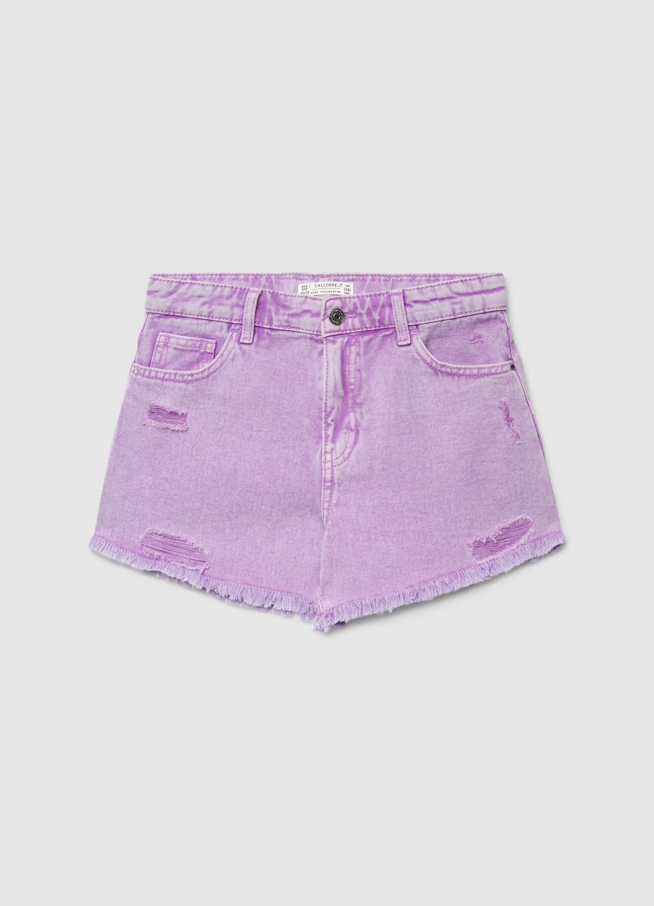 Shorts con strappi e orlo sfrangiato