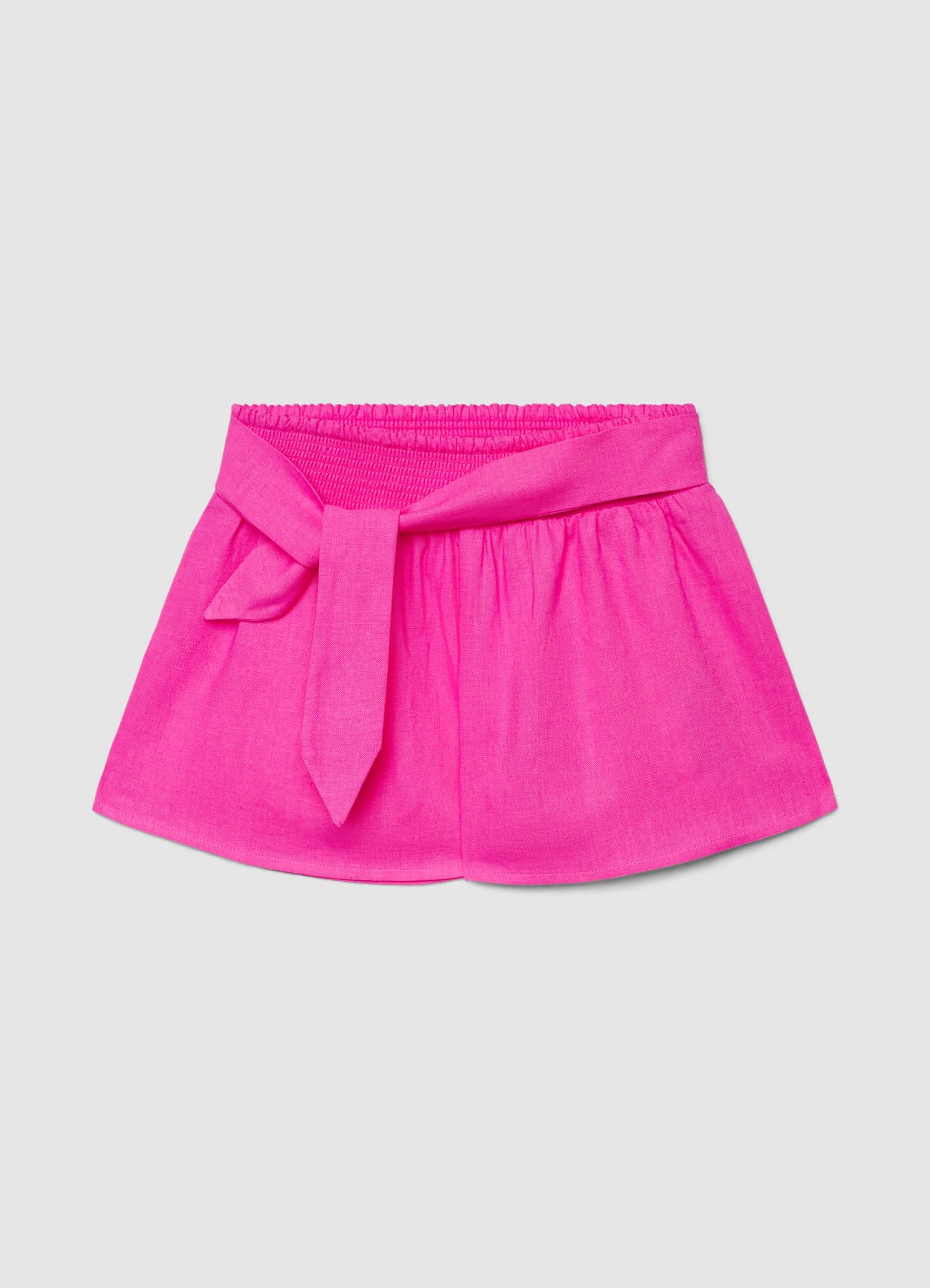 Shorts con vita elasticizzata e fiocco