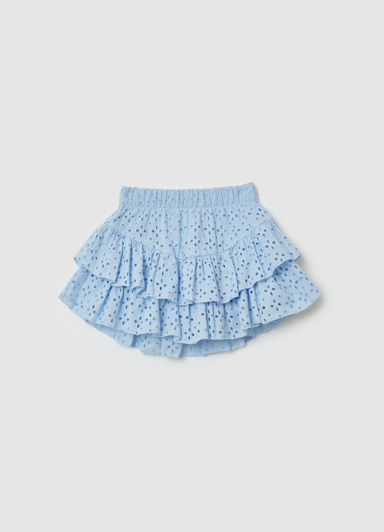 Shorts con balze ricamate