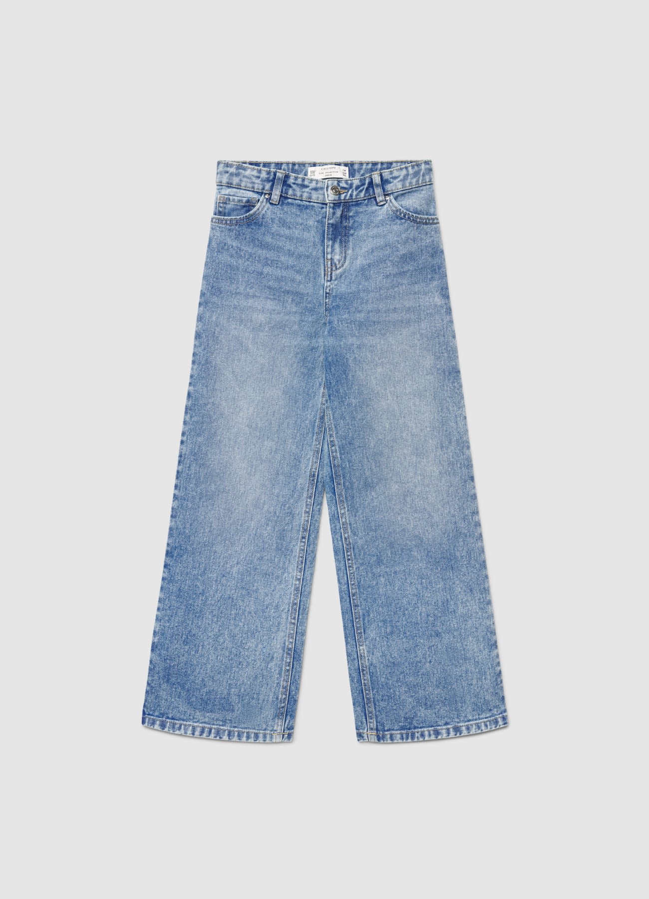 Jeans wide leg a tinta unita