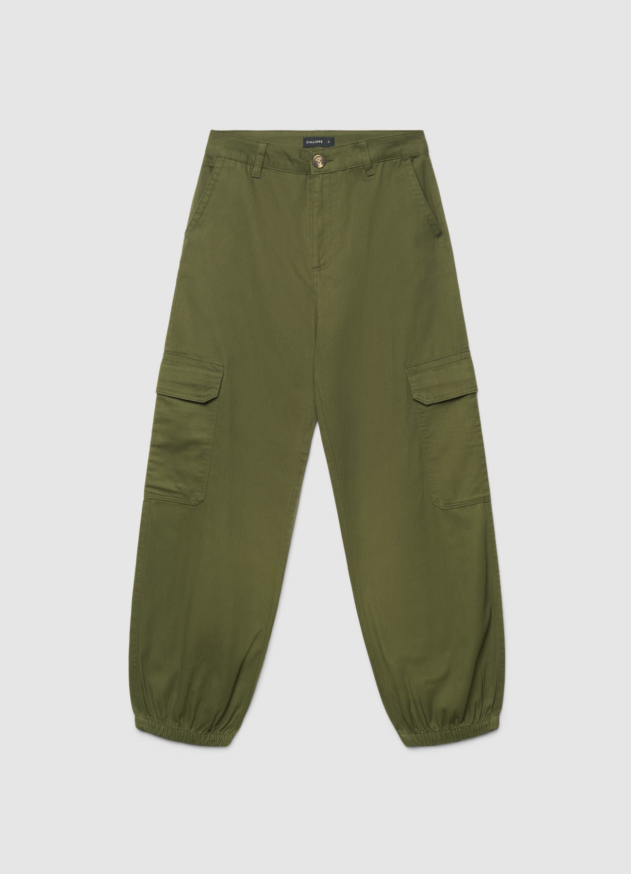 Pantaloni cargo dritti con fondo elasticizzato