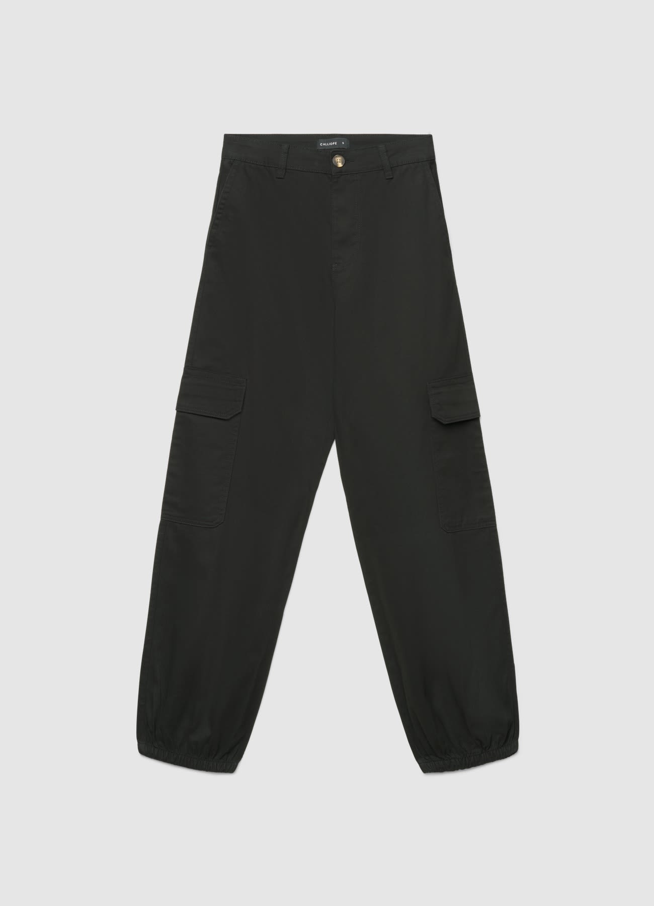 Pantaloni cargo dritti con fondo elasticizzato