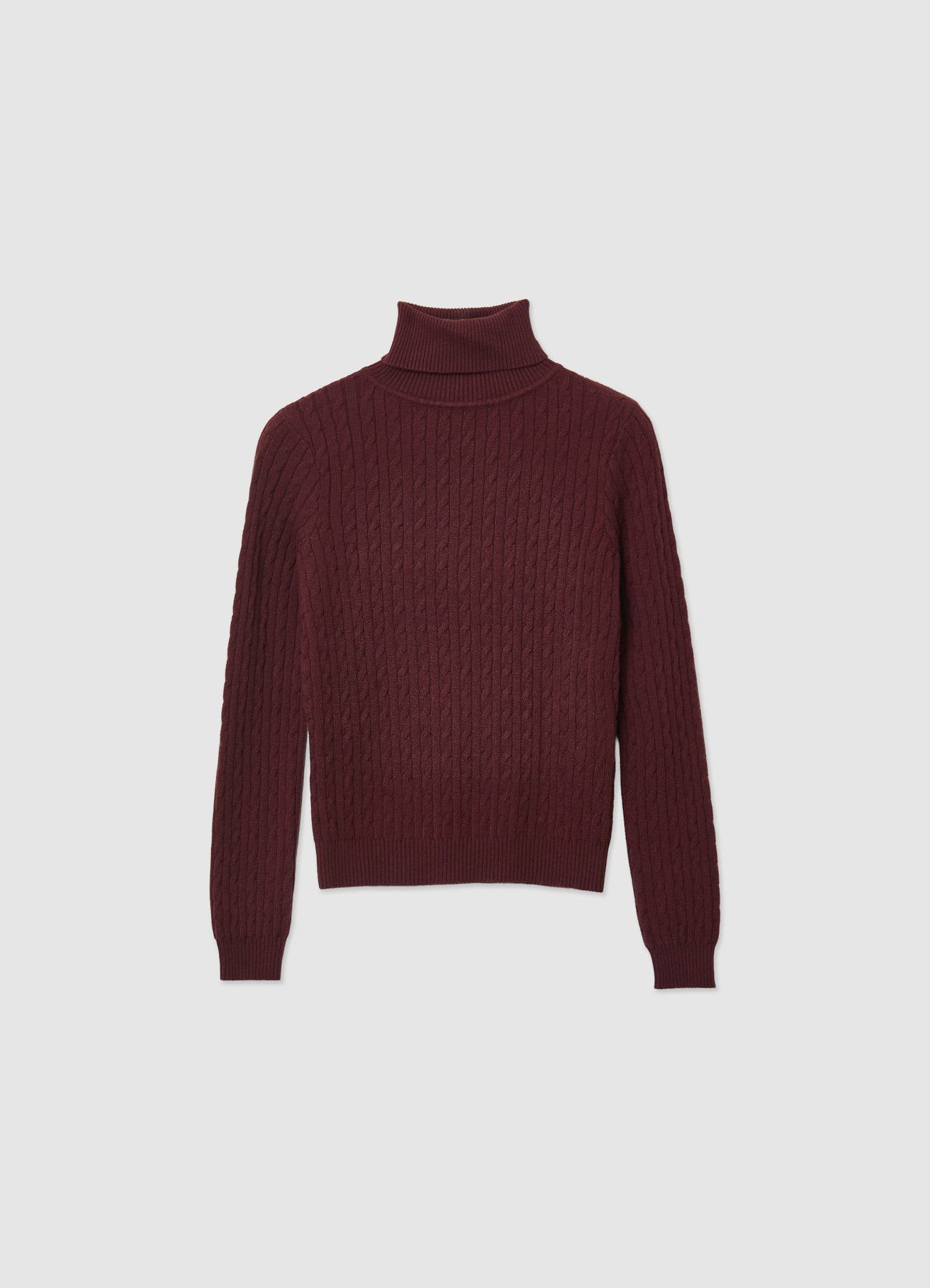 Maglione dolcevita a trecce