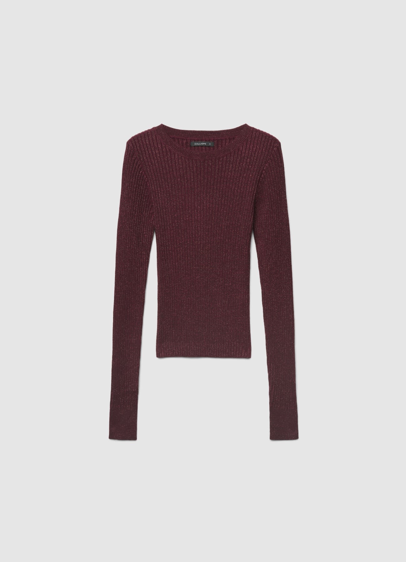 T-shirt a coste con effetto luccicante