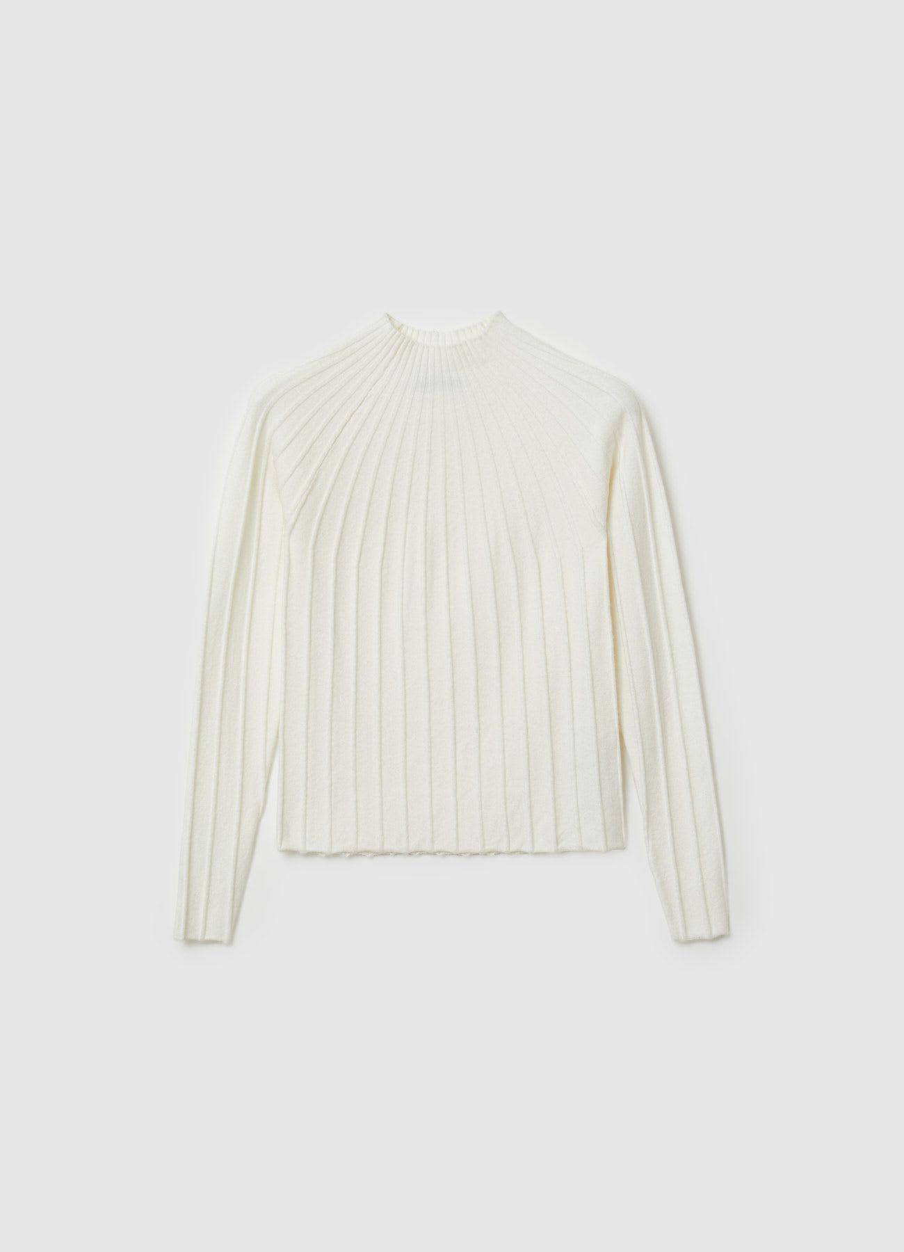 Maglia a coste con collo perkins