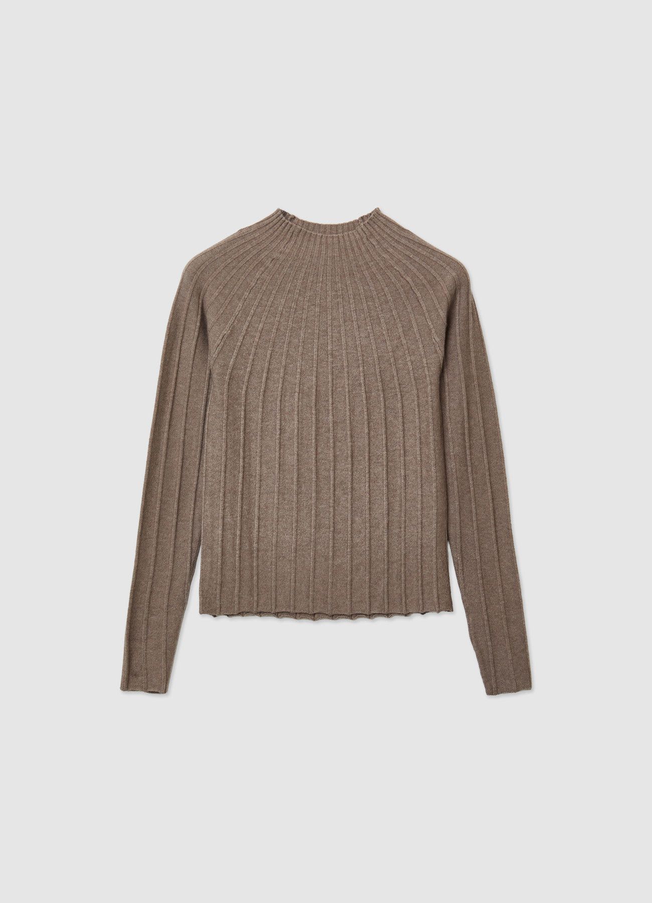 Maglia a coste con collo perkins