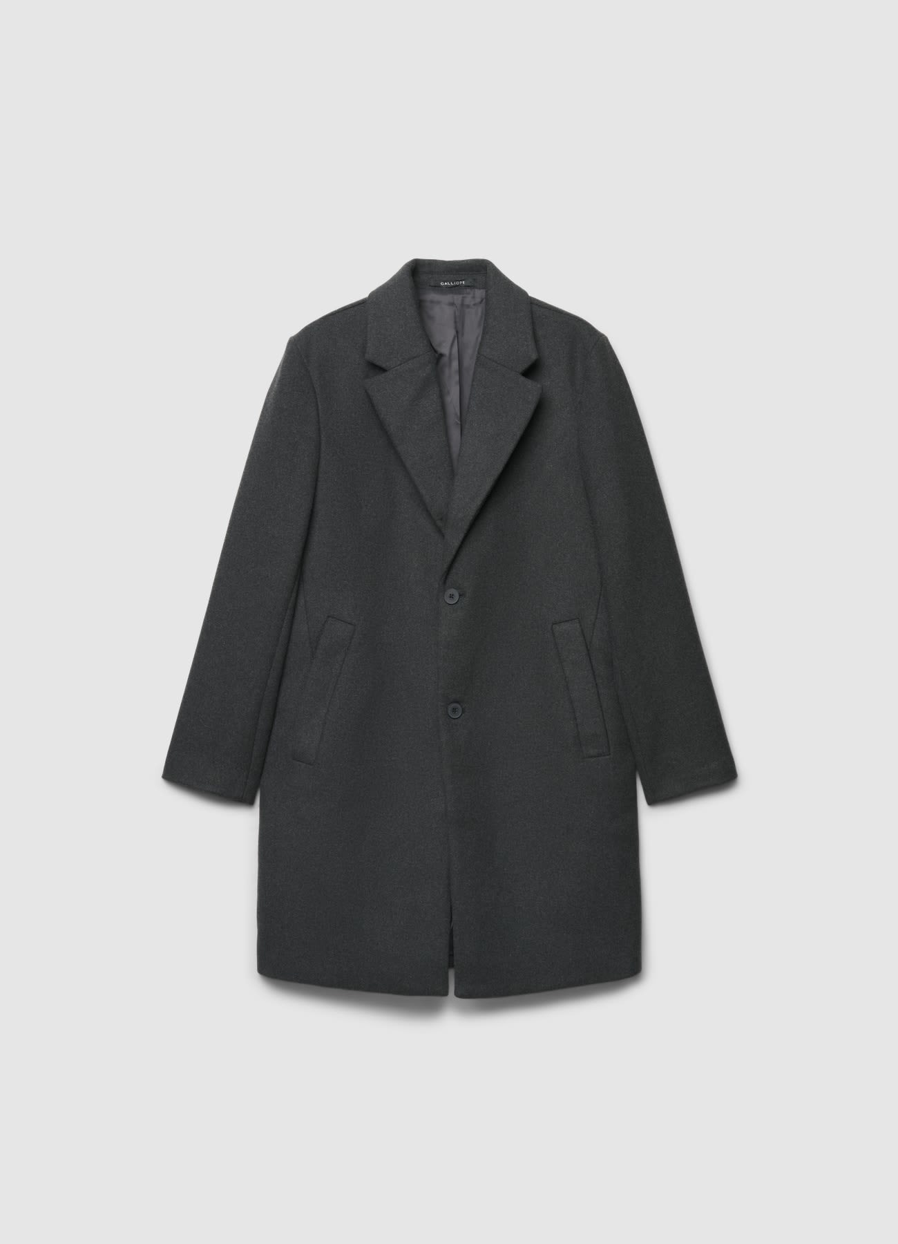 Cappotto monopetto con colletto a rever