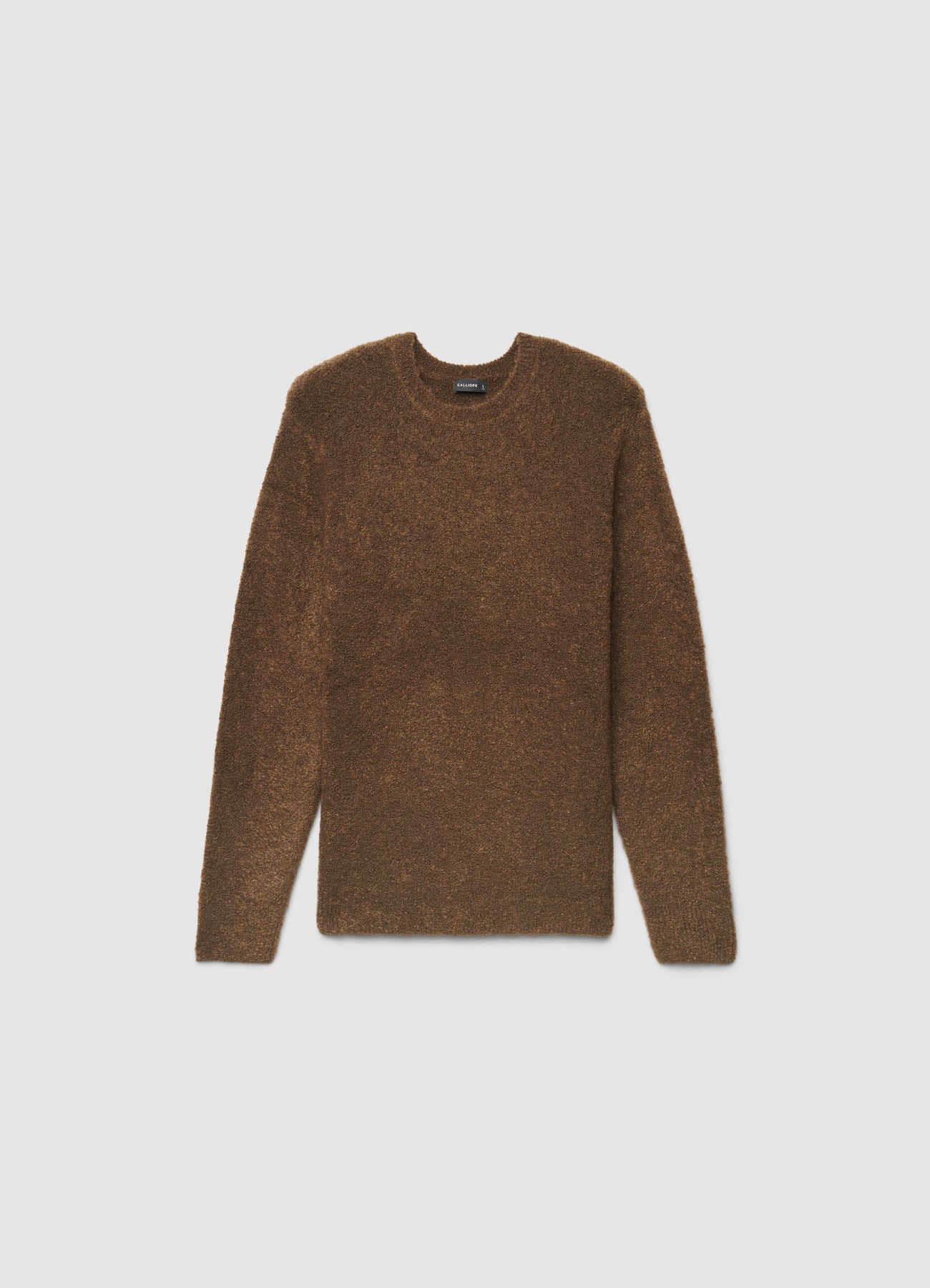 Maglia bouclé girocollo a tinta unita