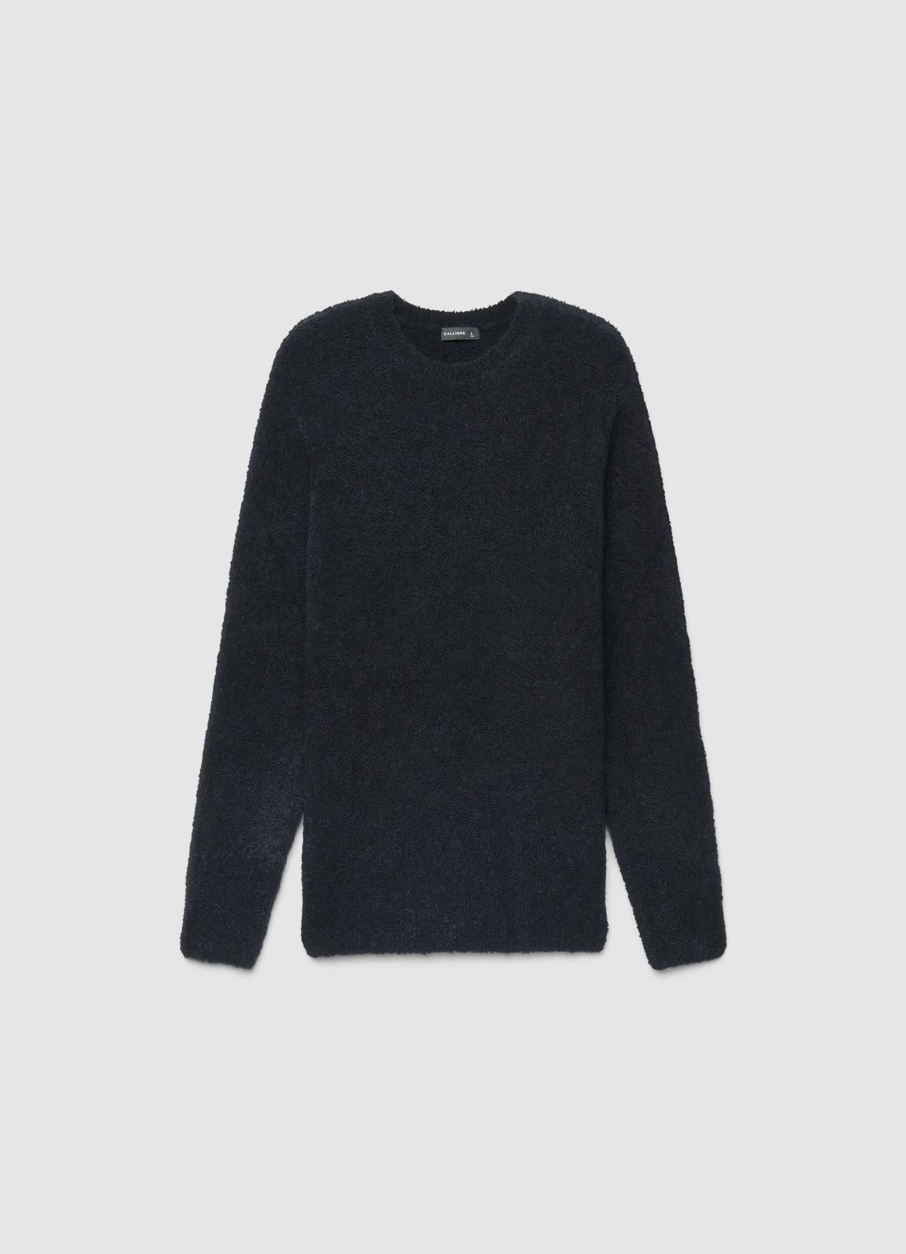 Maglia bouclé girocollo a tinta unita